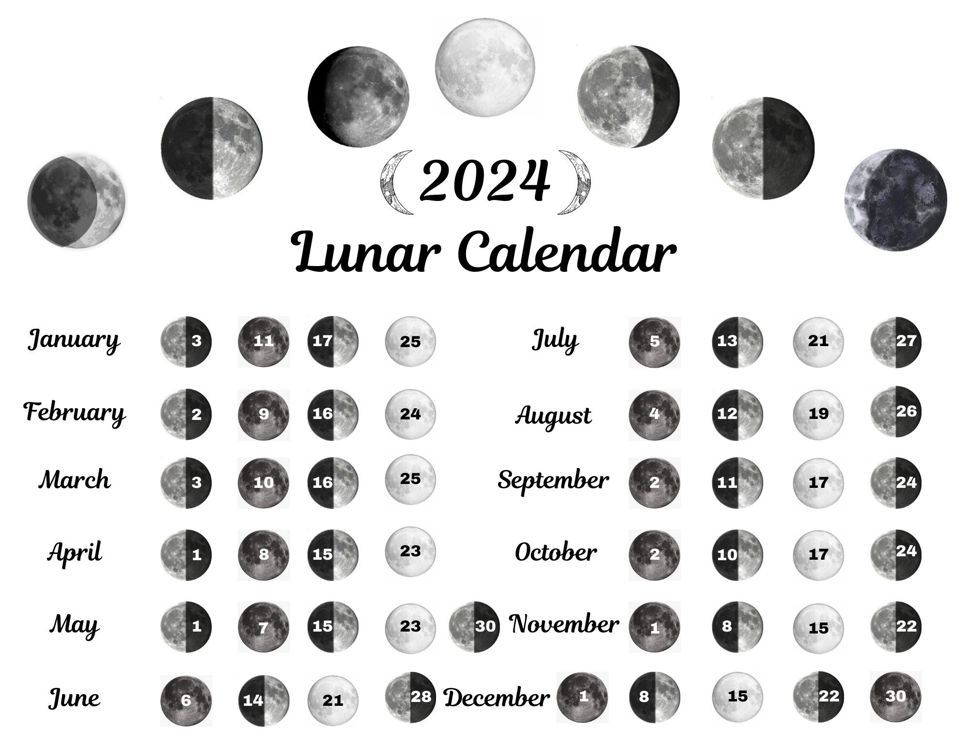 2021 2025 Lunar Calendar Bundle Plus A Moon Phase Grimoire Page 