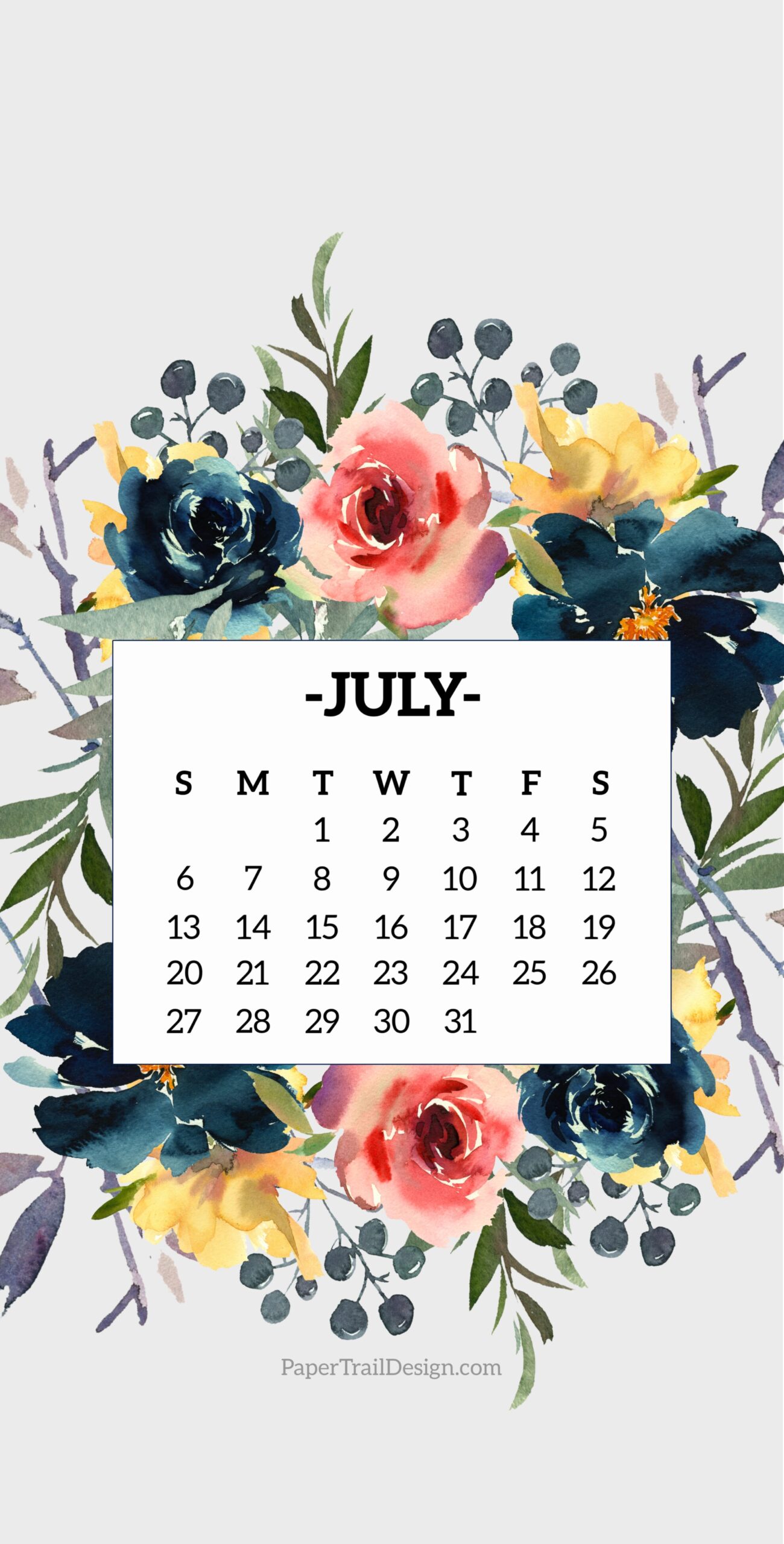 2025 Calendar Phone Wallpapers Paper Trail Design