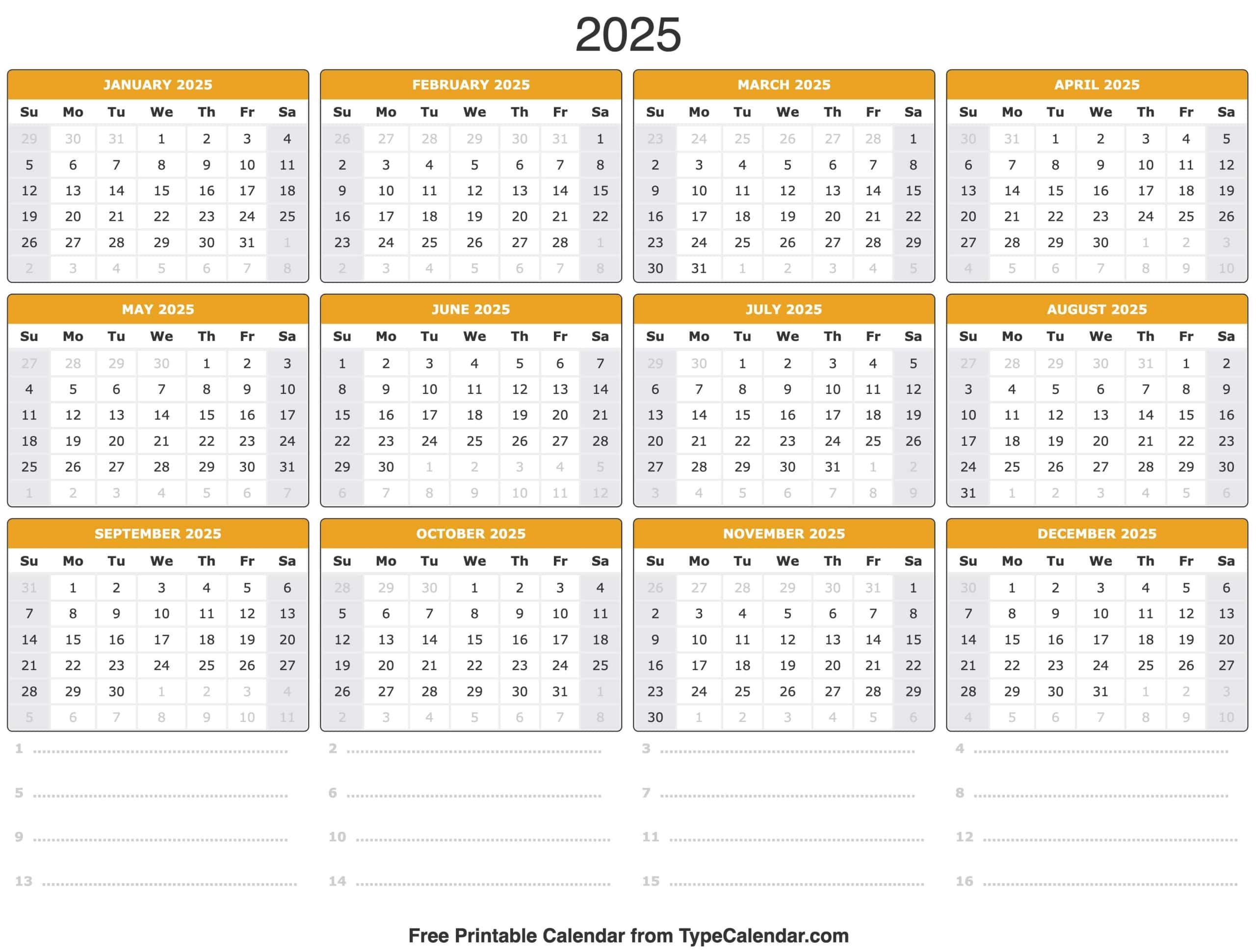 Free Julian Calendar 2025