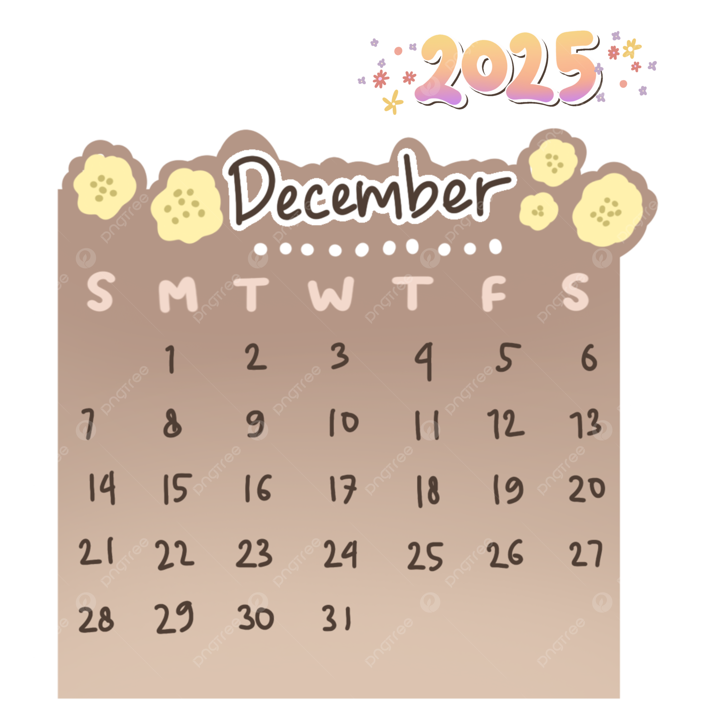 Cute December 2025 Calendar