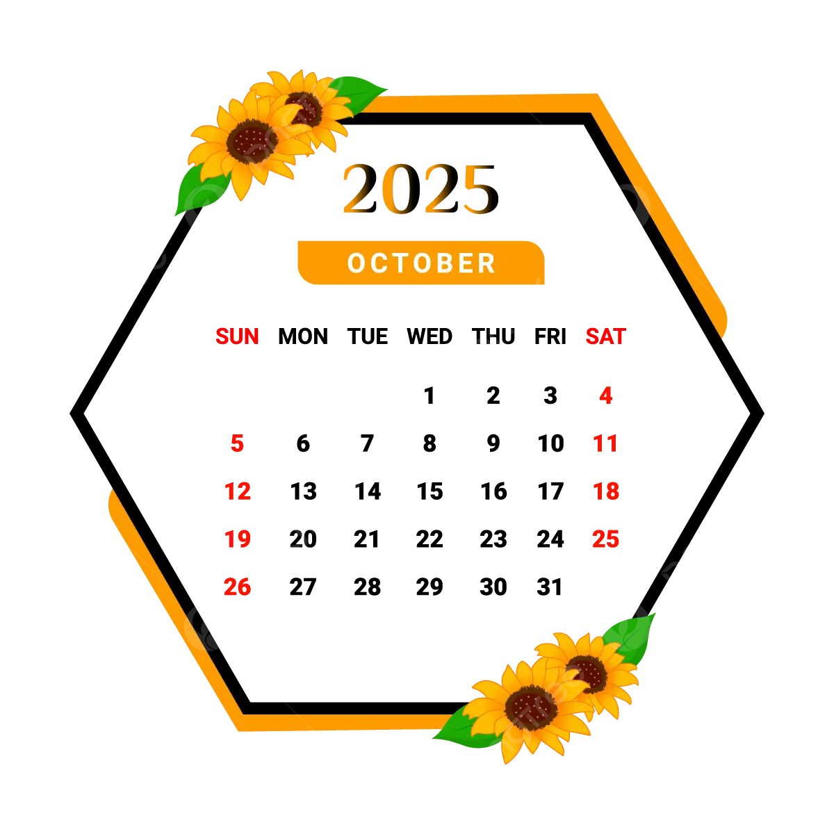 October 2025 Calendar Background