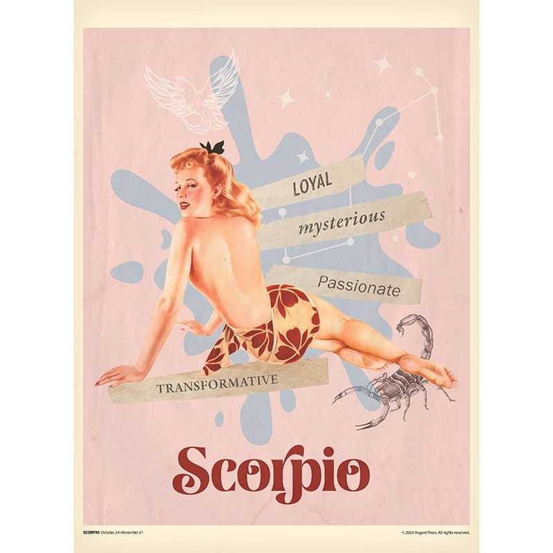 2025 Retro Zodiac Pinups Calendar Asgard Press