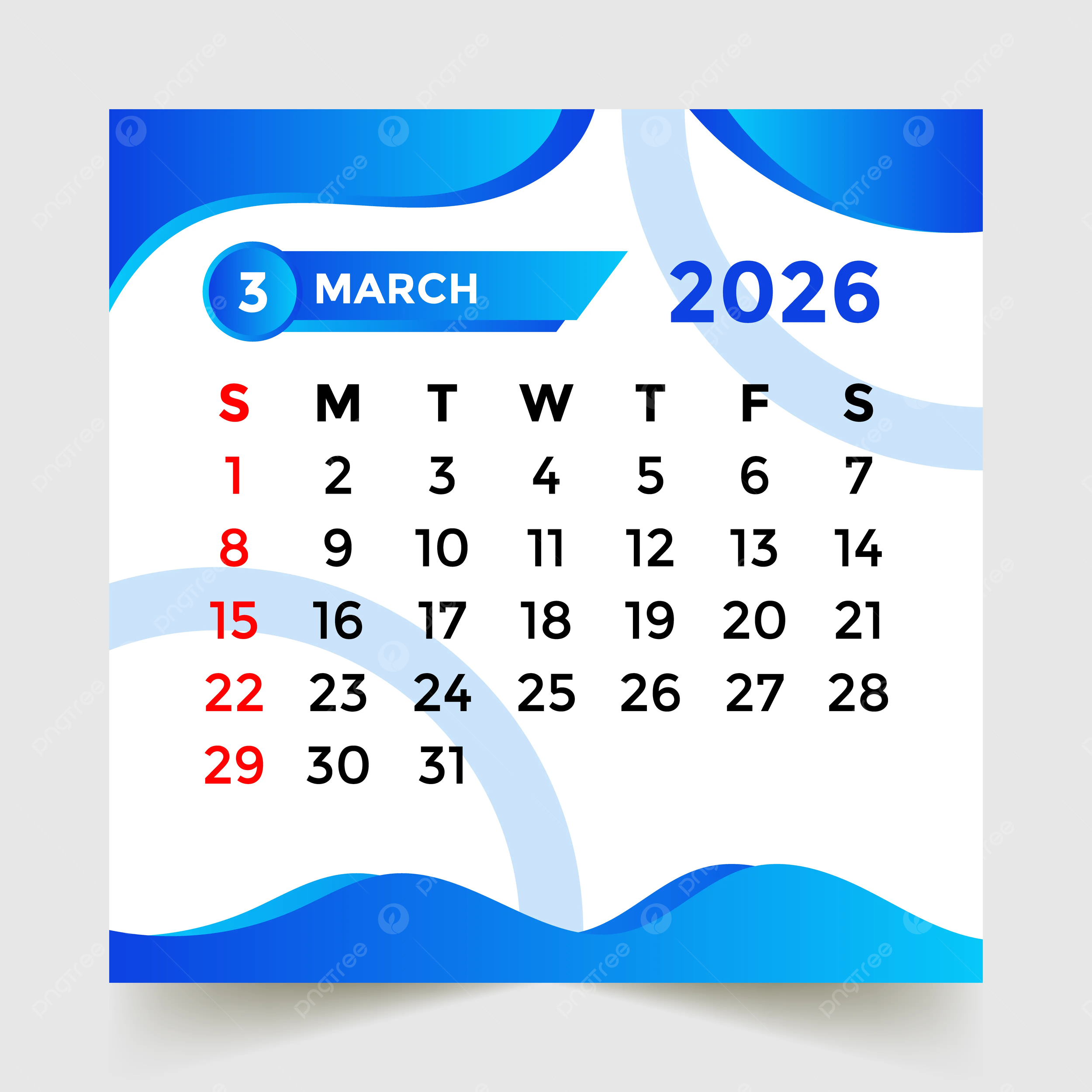 March 2026 Calendar Desktop Wallpaper