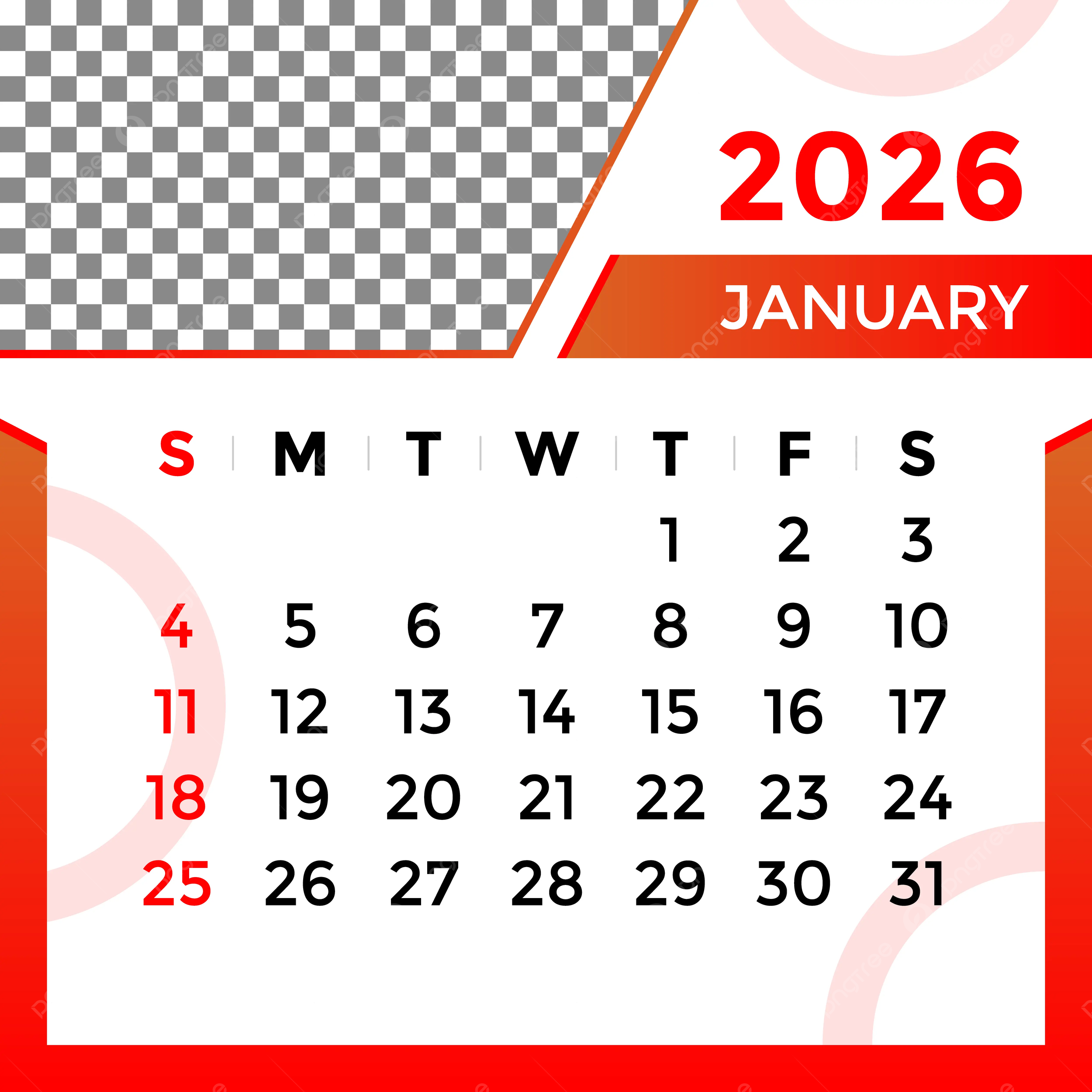 January 2026 Calender