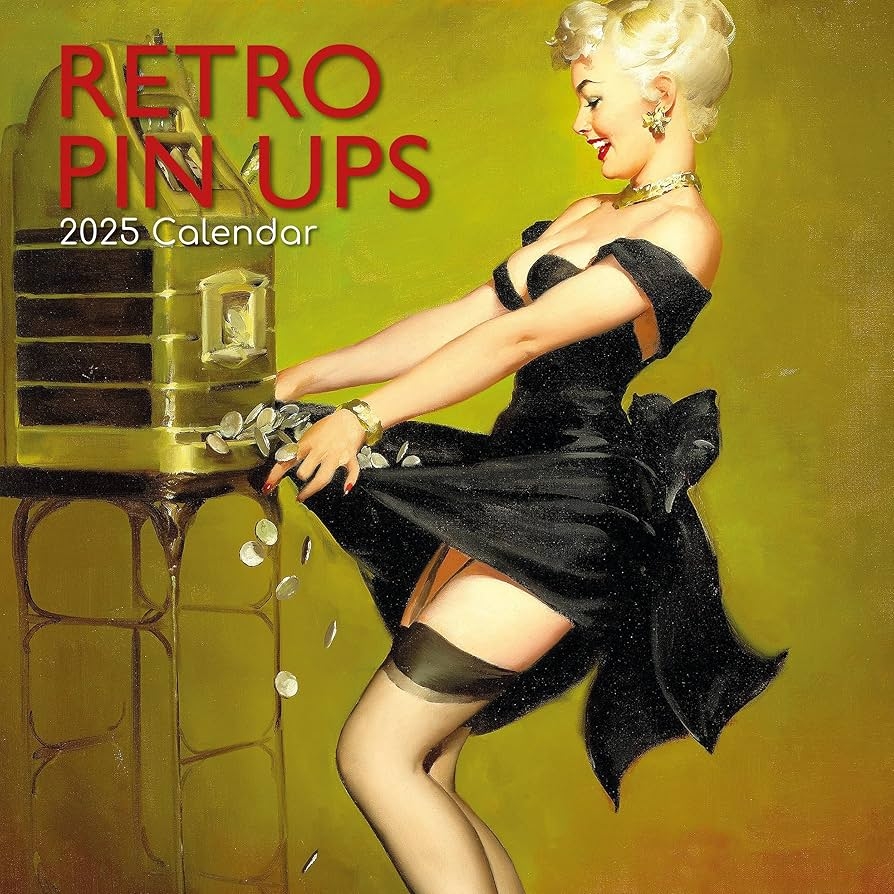 Amazon 2025 Square Wall Calendar Retro Pin Ups 12 X 12 Inch 