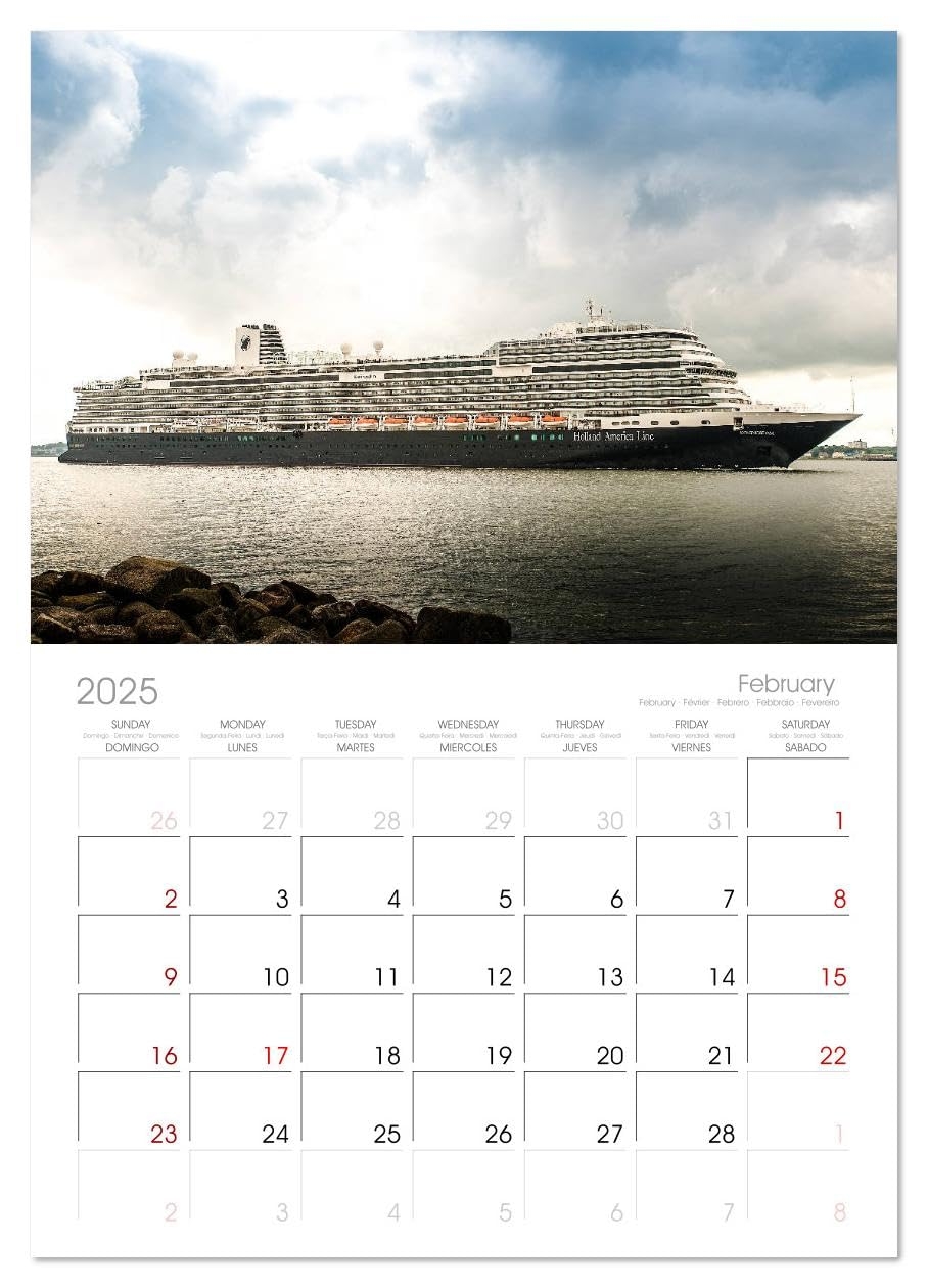 Amazon Cruise Ships Monthly Wall Calendar 2025 11 7