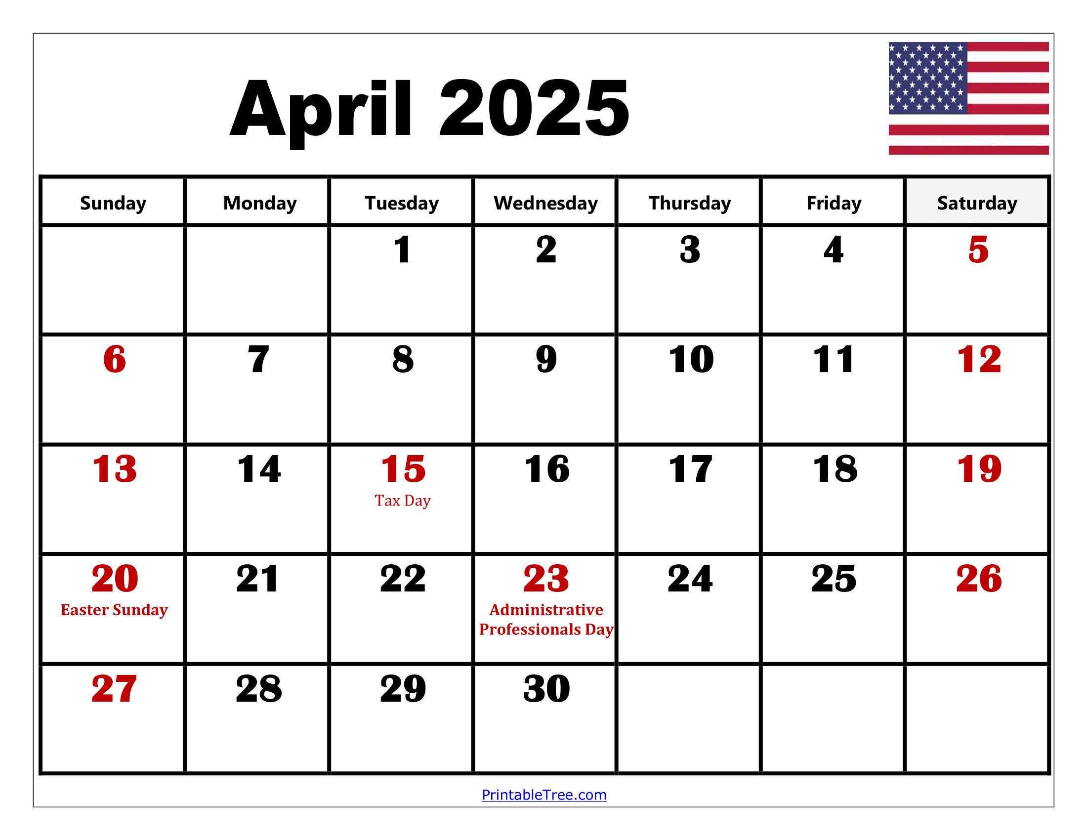 Apr 2025 Calendar