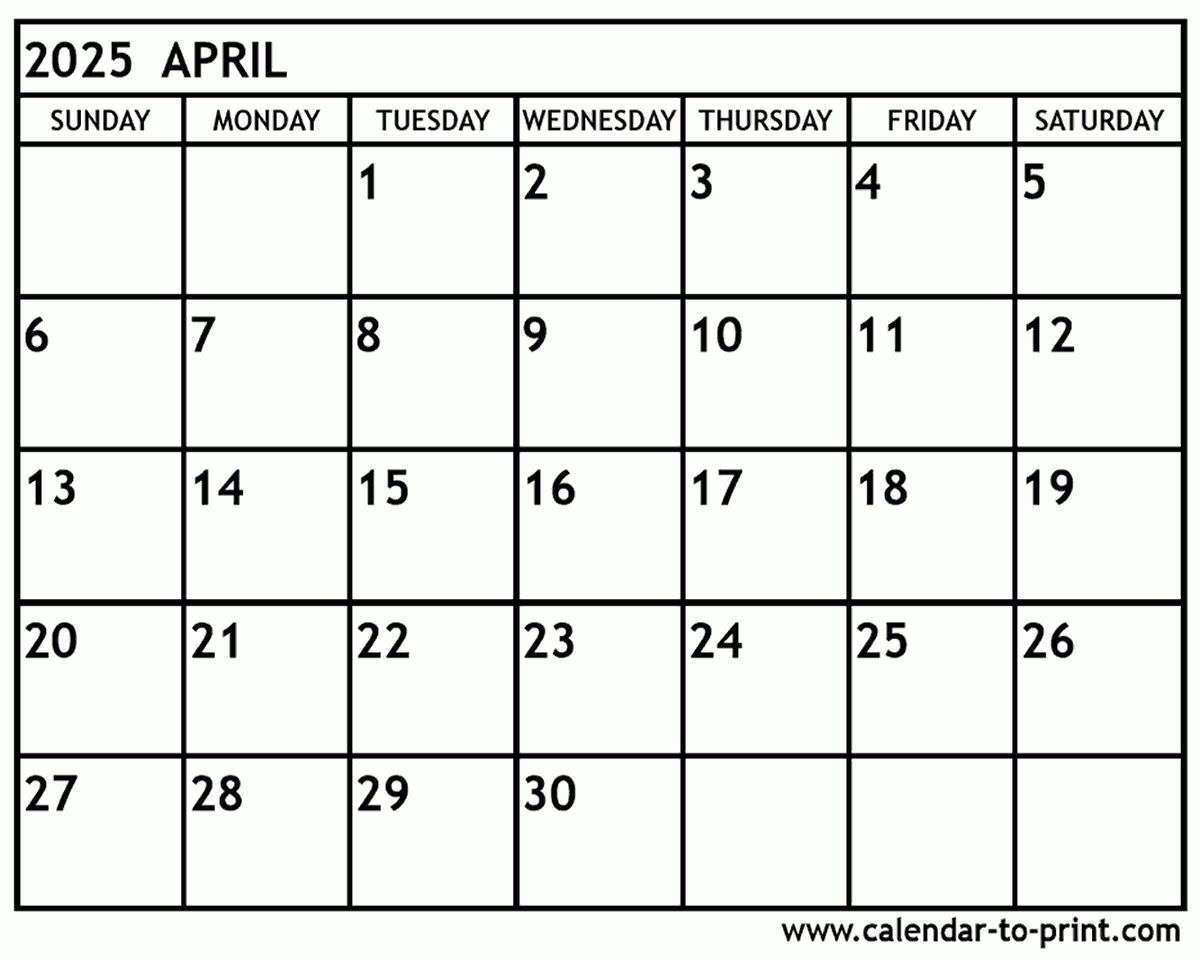 April And May Calendar 2025