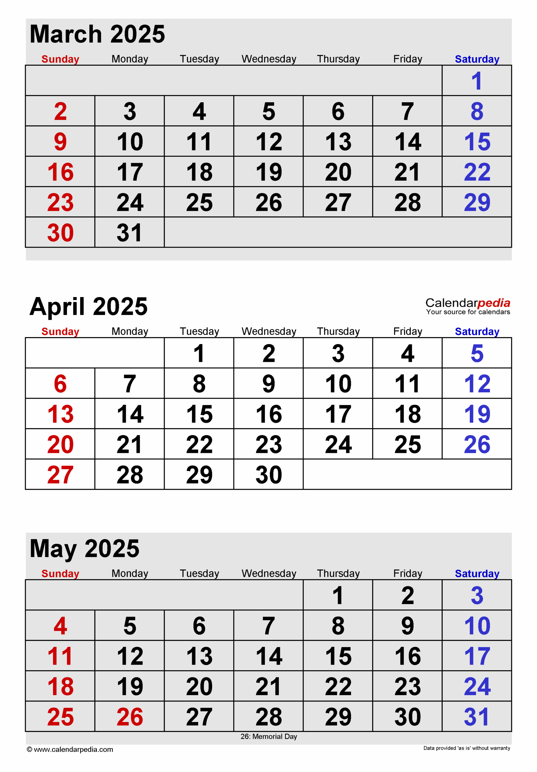 April To May 2025 Calendar