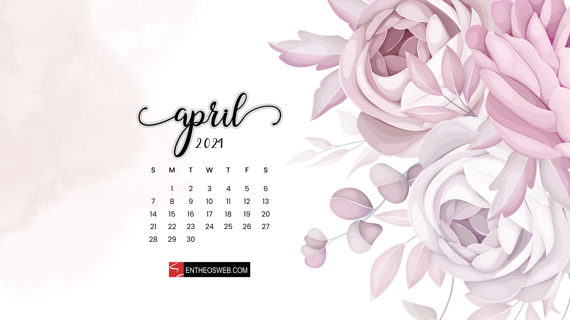 April 2026 Calendar Desktop Wallpaper