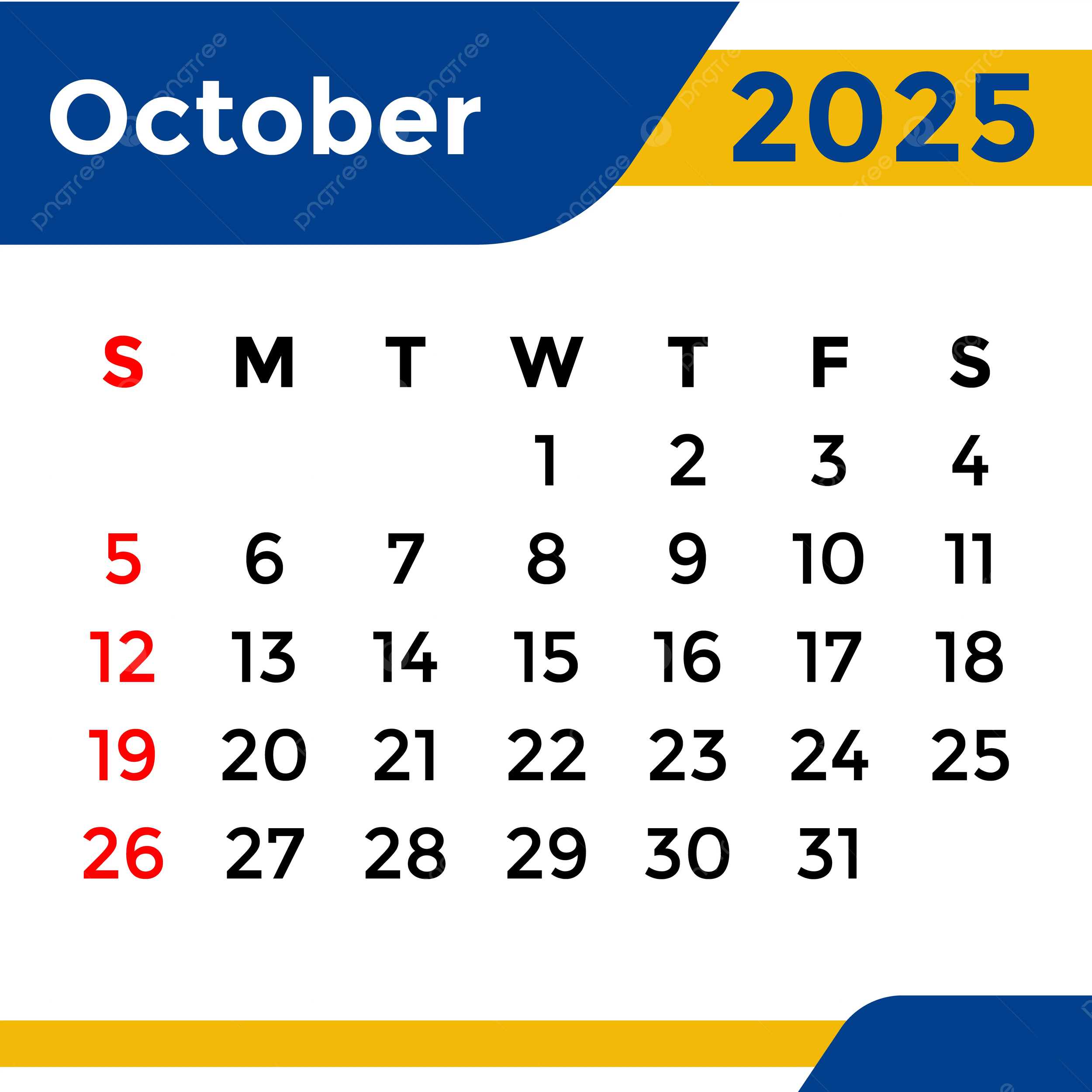 Oct 2025 Calendar