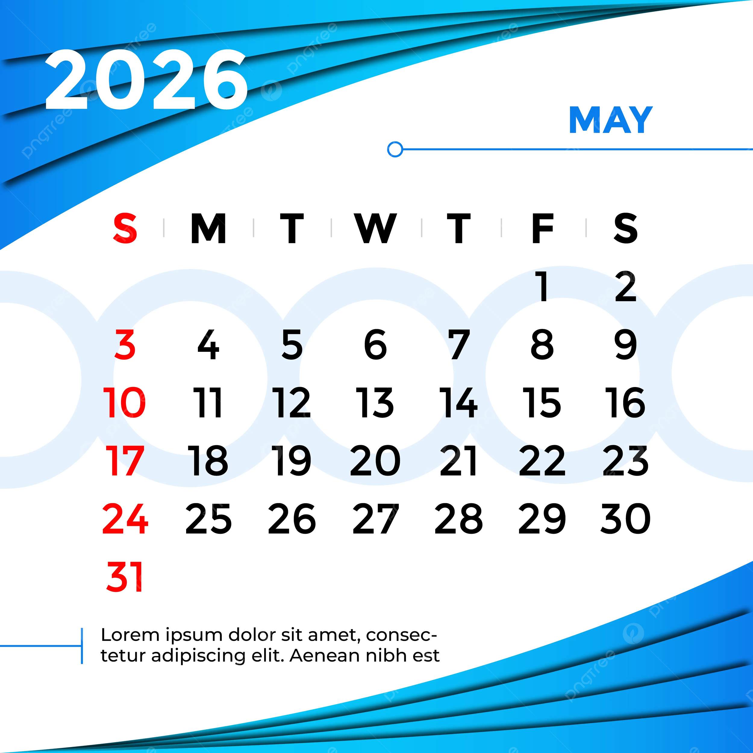 Calendar 2026 May Month Vector Template Download On Pngtree