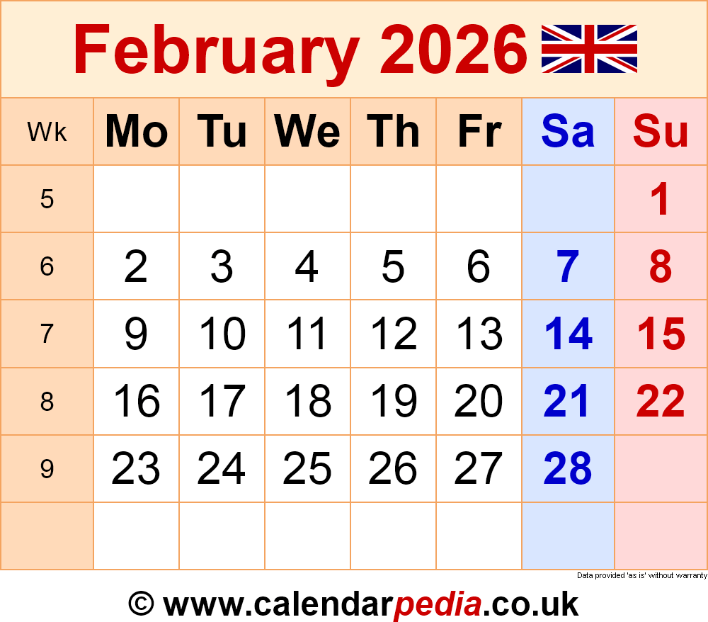 2026 Feb Calendar