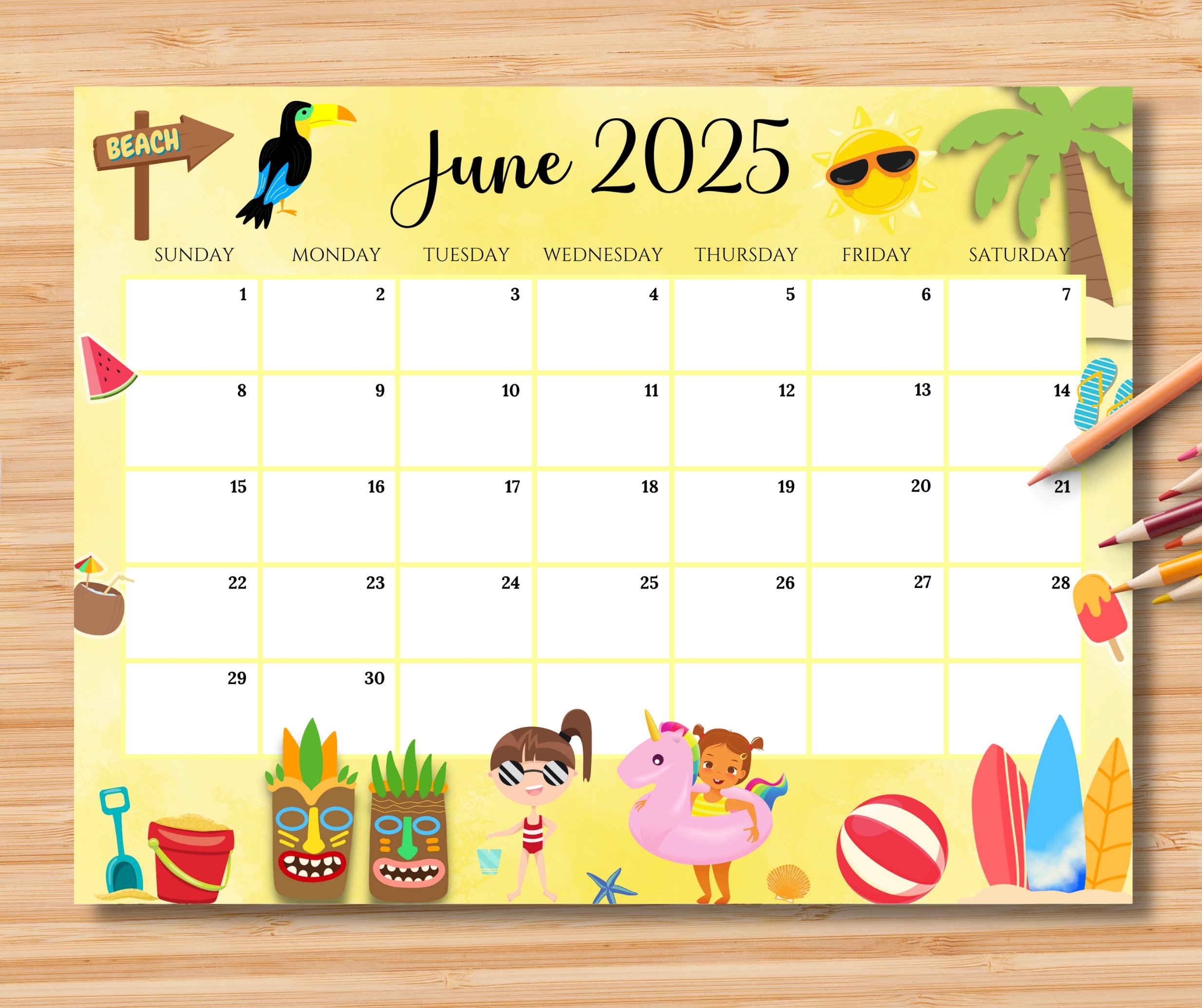 Printable June Calendar 2025