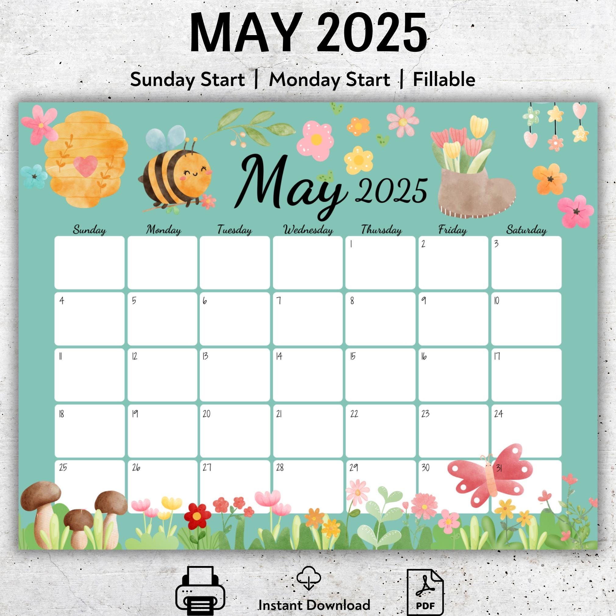 Calendar Template May 2025