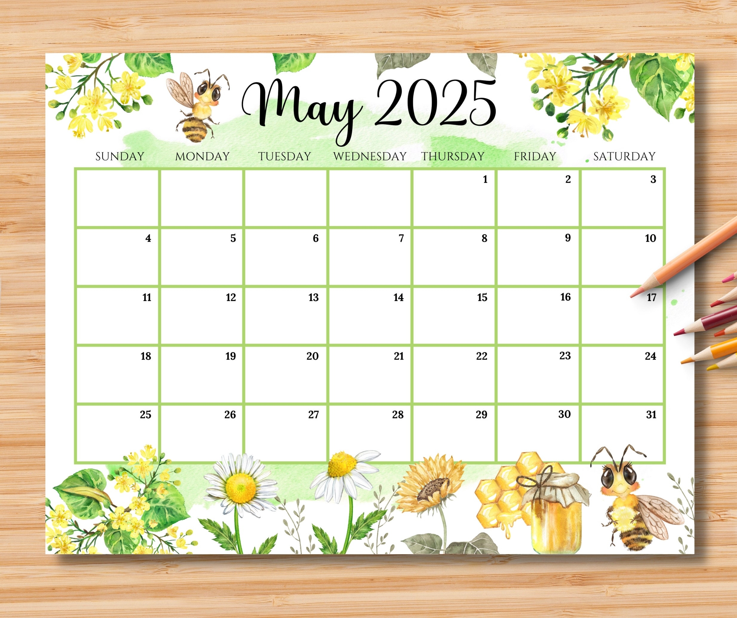 Blank Calendar May 2025