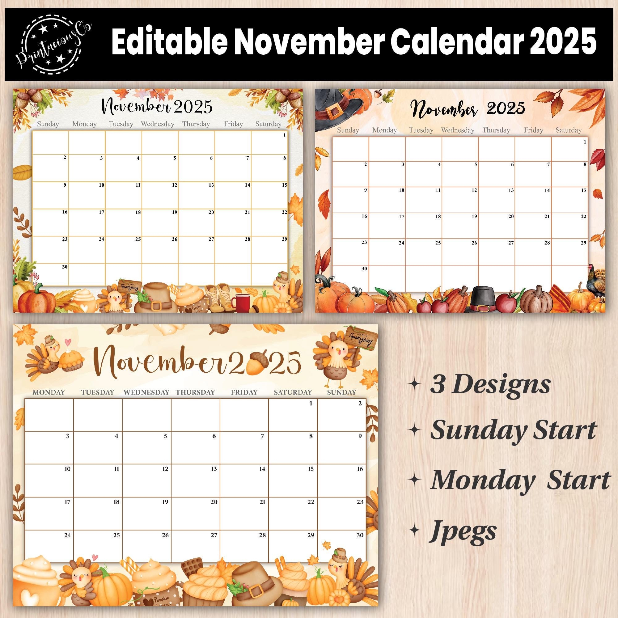November Free Printable Calendar 2025