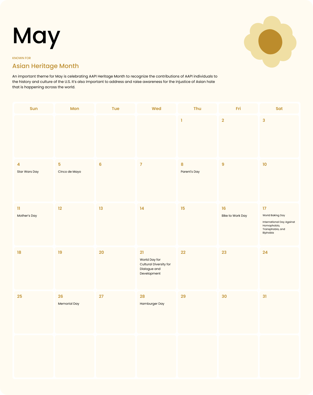 Fun May 2025 Calendar