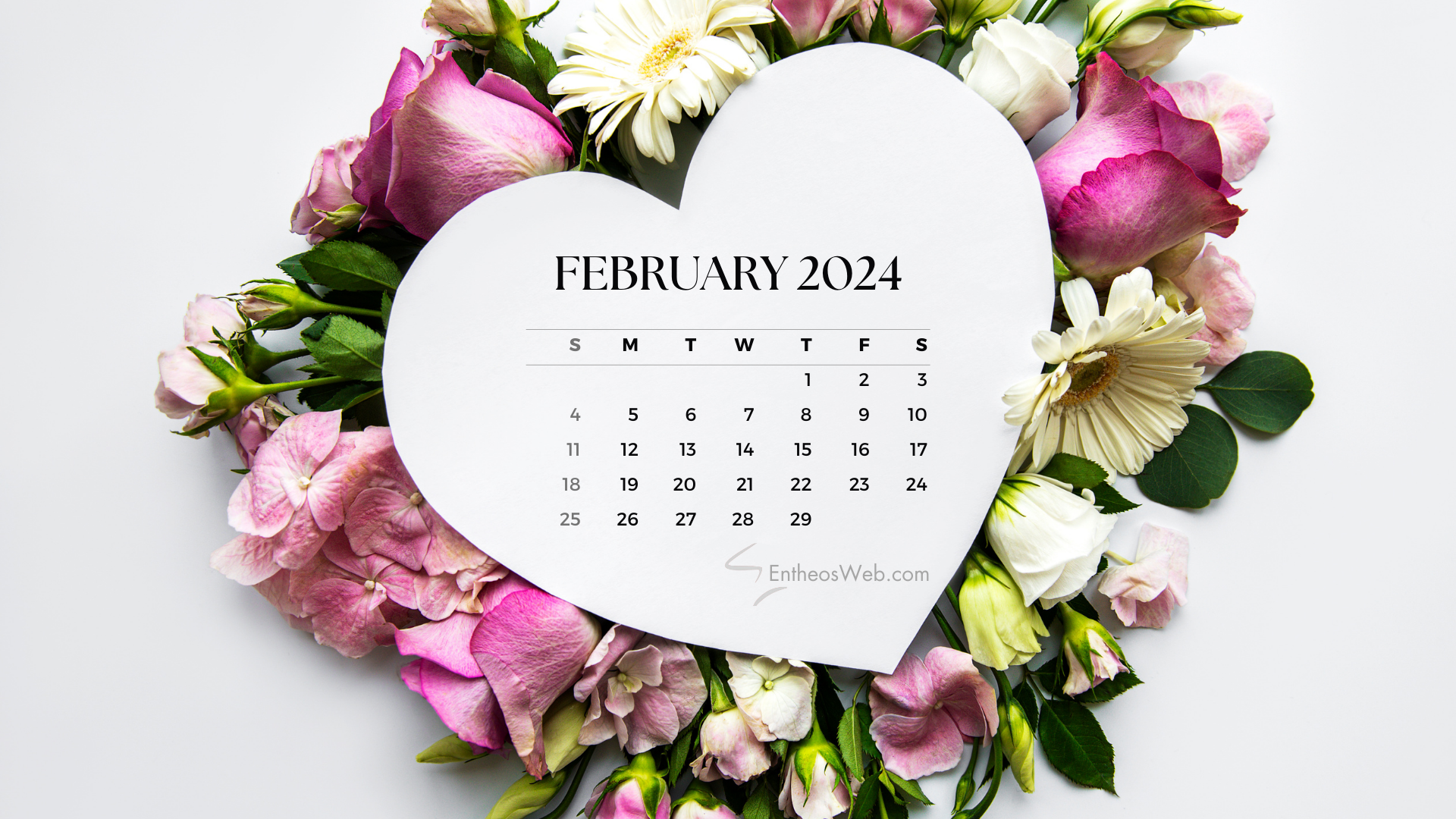 February 2026 Desktop Calendar Wallpaper