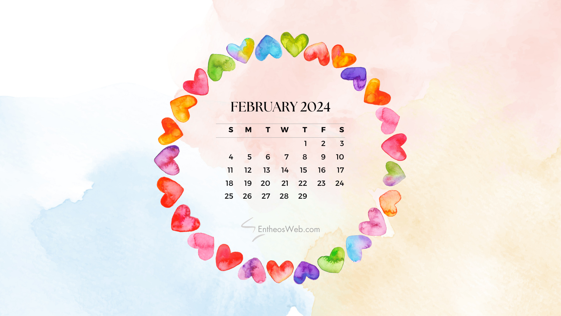 February 2024 Calendar Desktop Wallpapers EntheosWeb