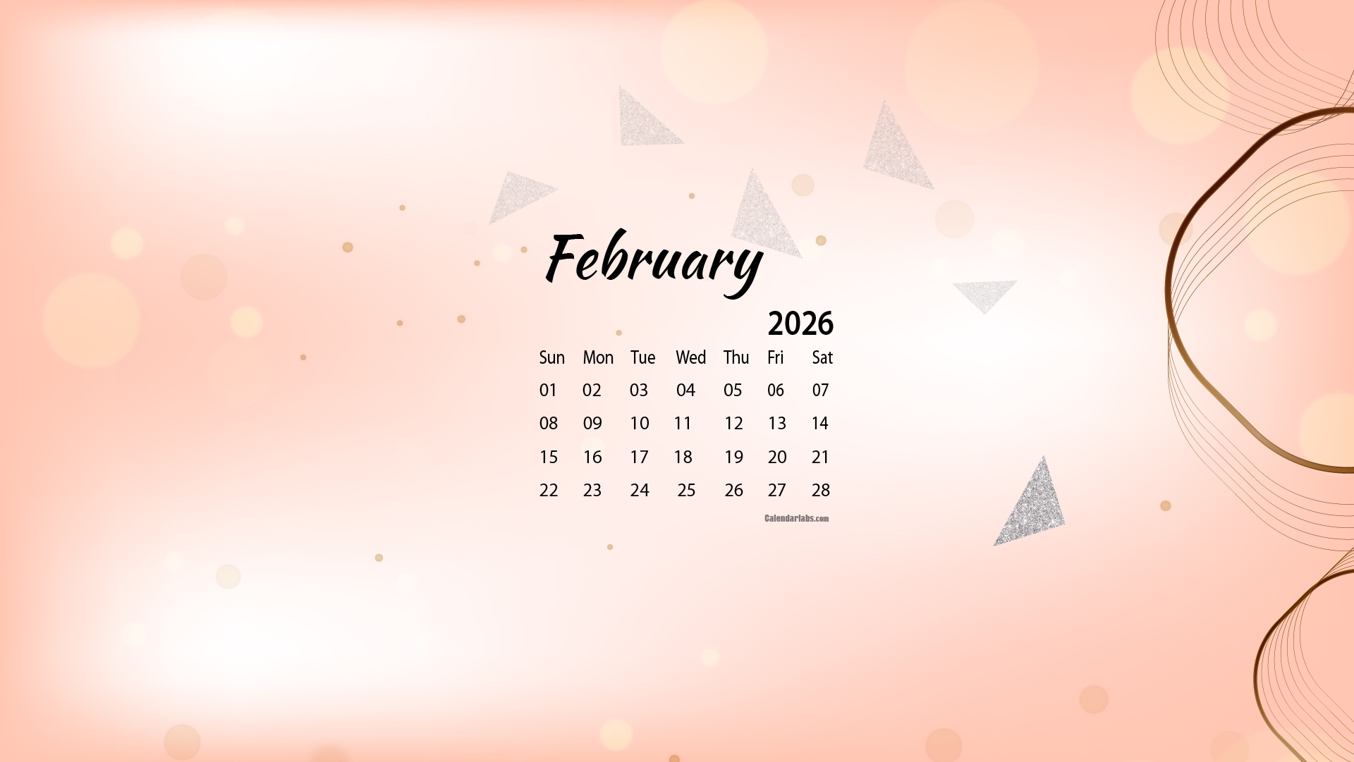 February 2026 Desktop Wallpaper Calendar CalendarLabs