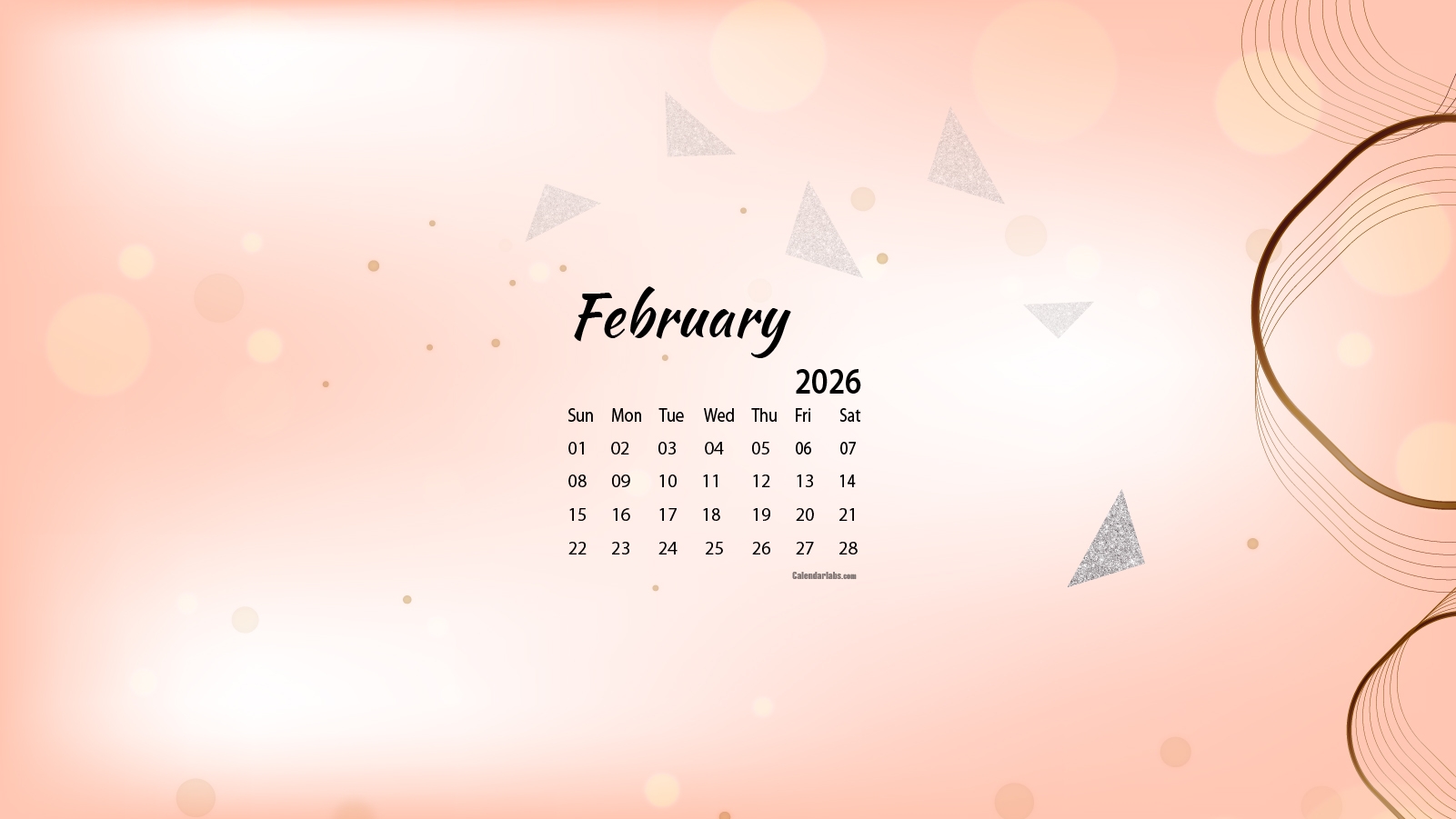 February 2026 Desktop Wallpaper Calendar CalendarLabs