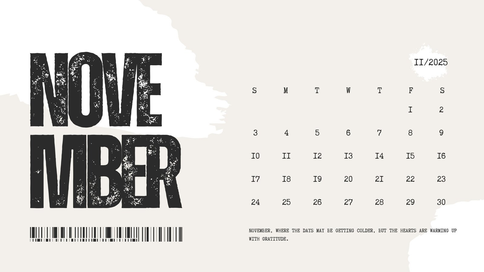 Free And Printable November 2025 Calendar Templates Canva