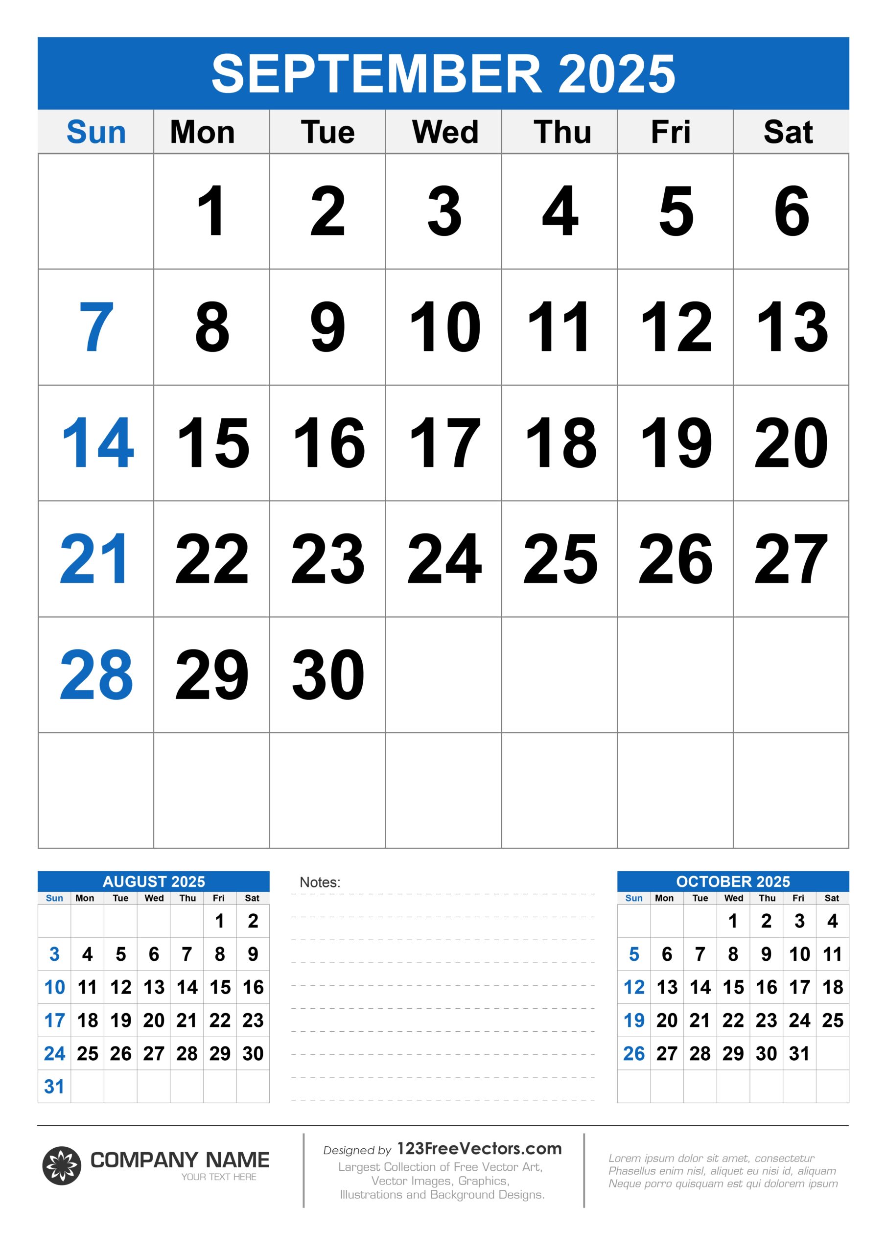 Free Download Wall Calendar September 2025
