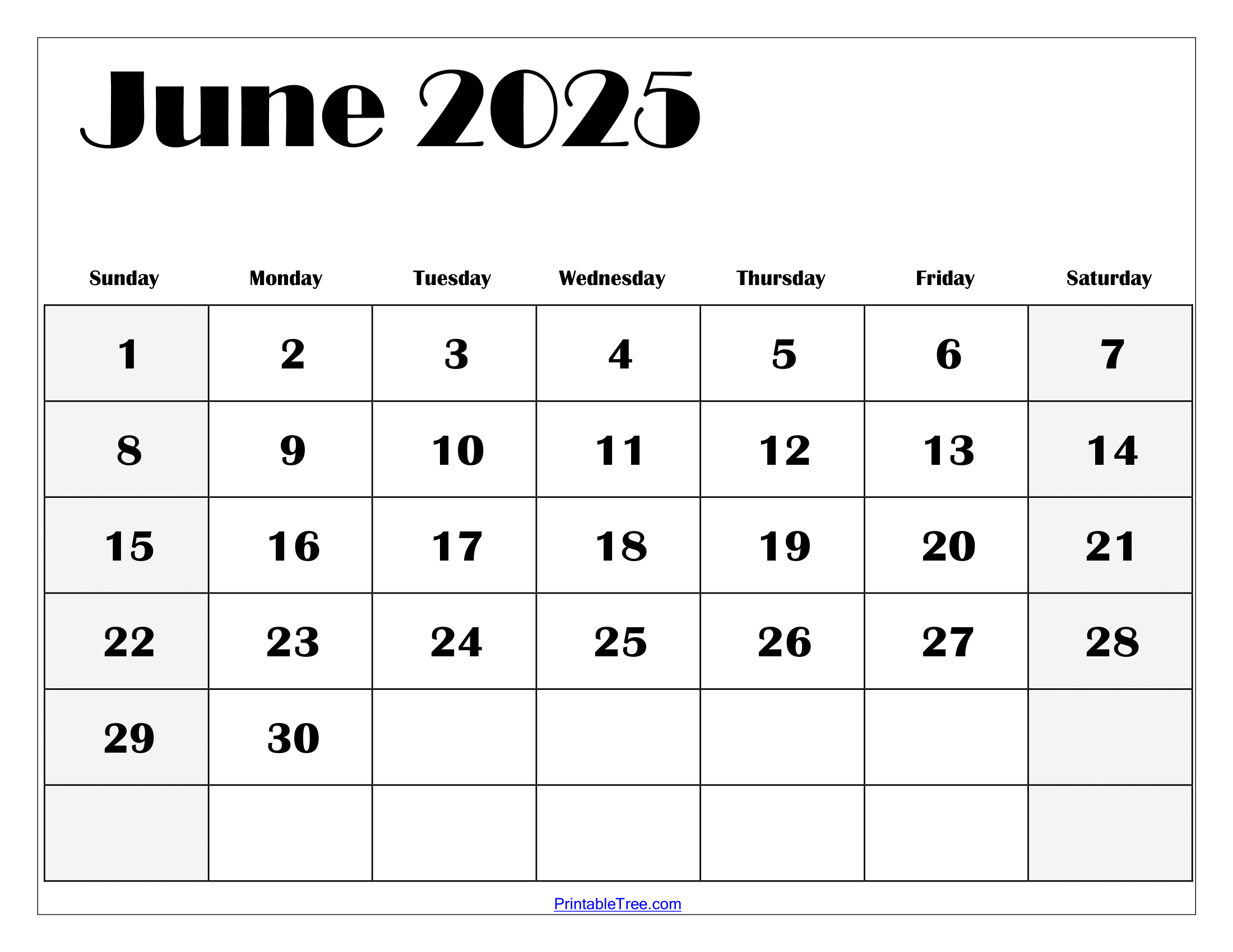 June & July 2025 Calendar