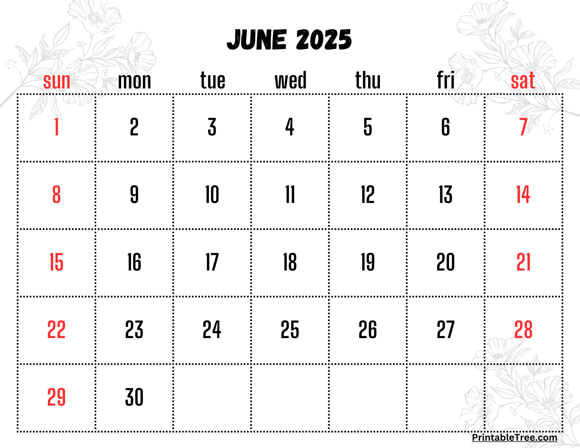 June Calendar 2025 Pdf