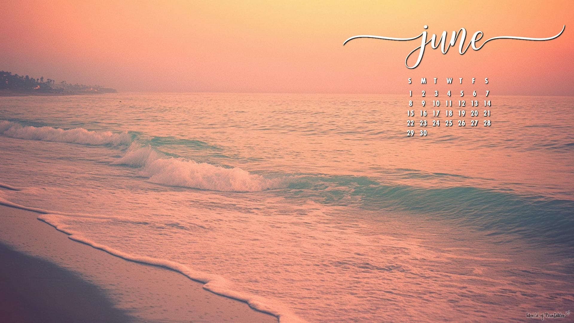 June Calendar 2025 Wallpaper
