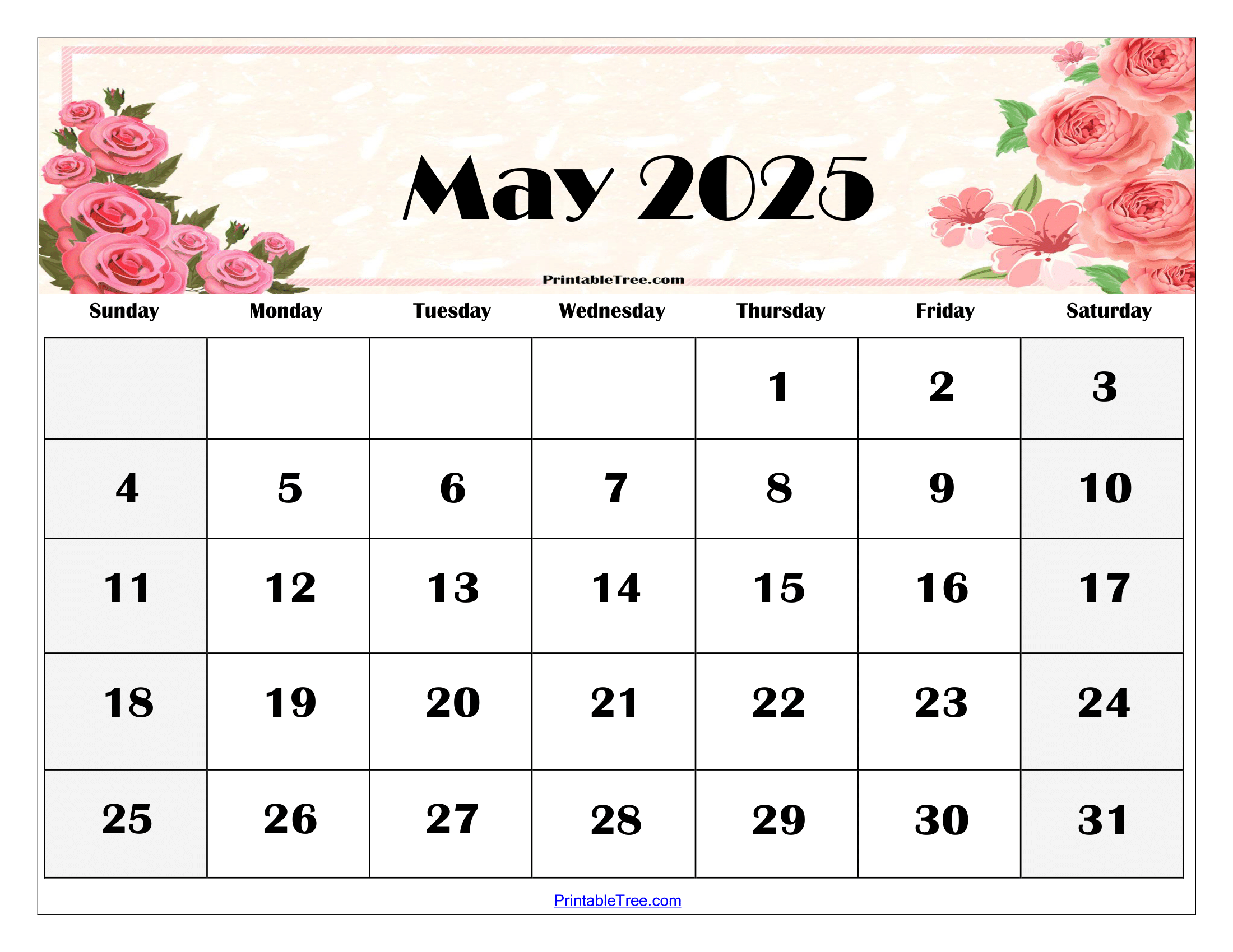 2025 Calendar For May
