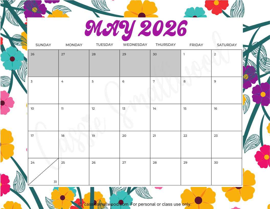 May 2026 Blank Calendar