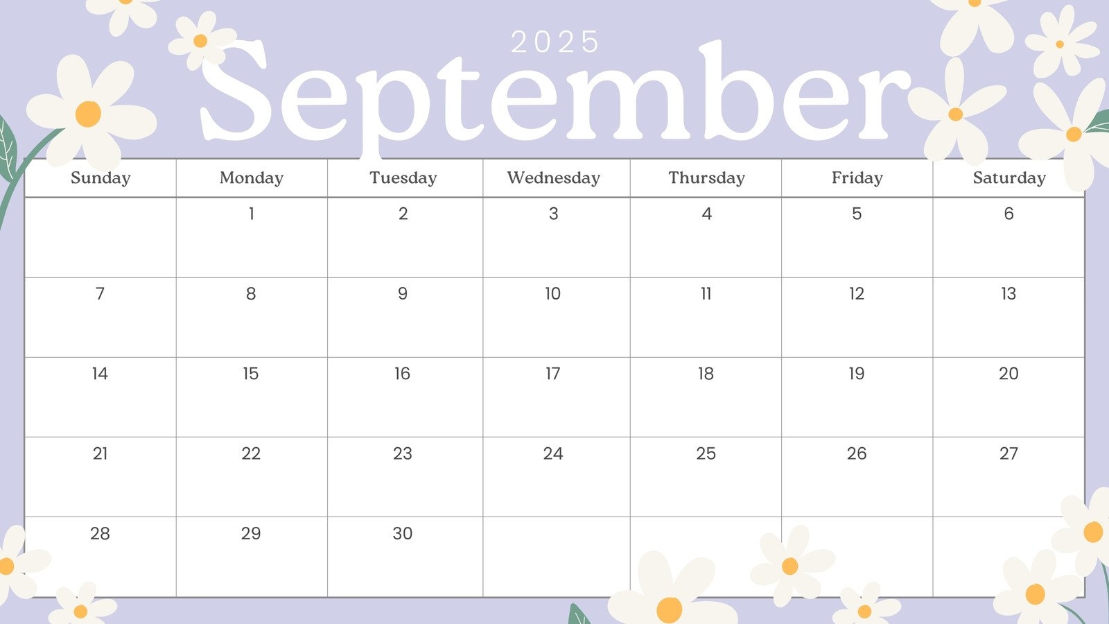 Calender September 2025