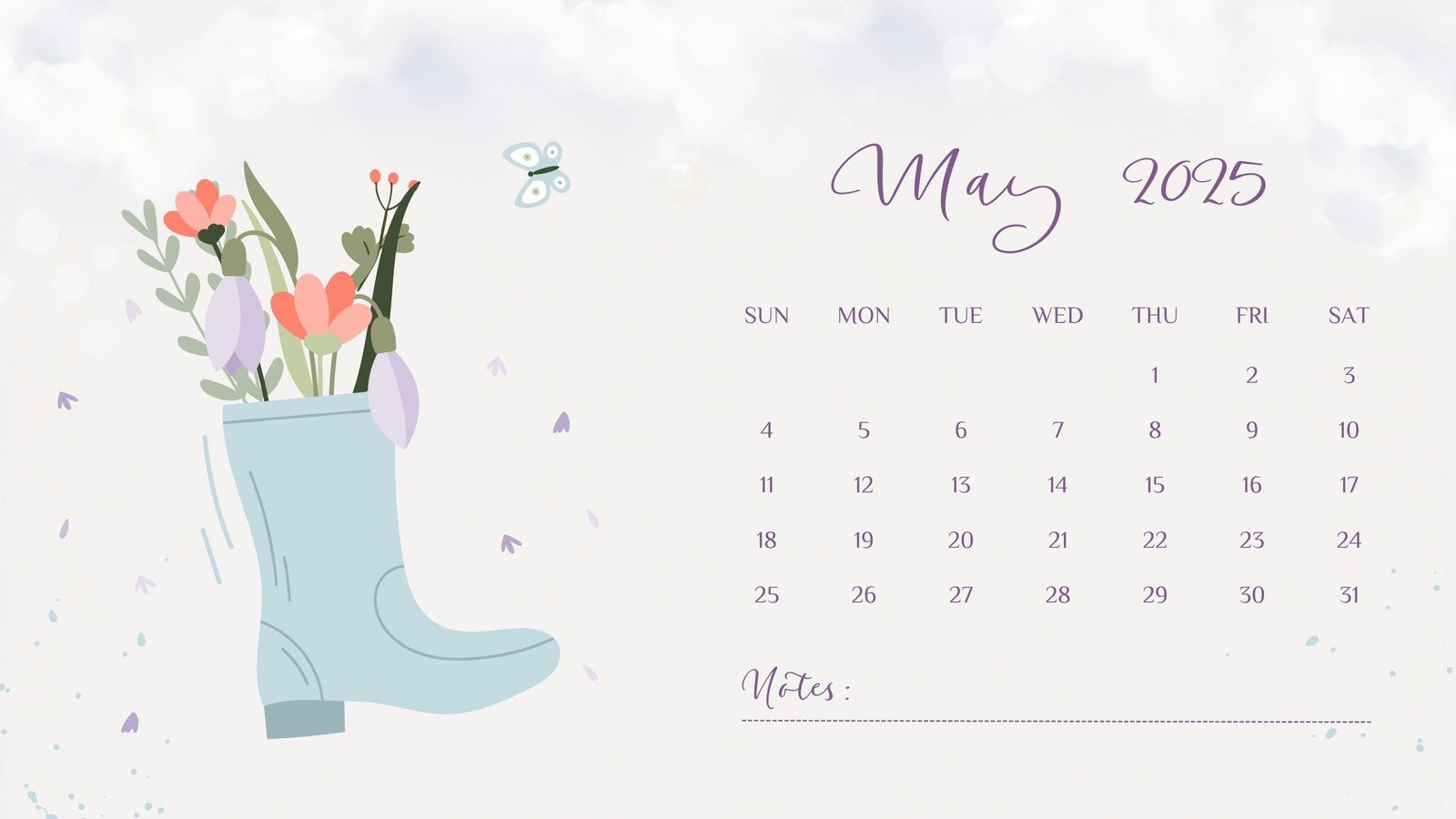 May Calendar Wallpaper 2025