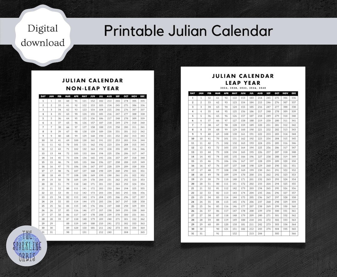 Julian Date Calendar 2025 Printable