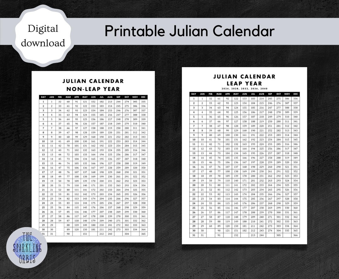Julian Calendar Military Government Digital Download Printable PDF Leap Year And Non leap Year A4 Etsy
