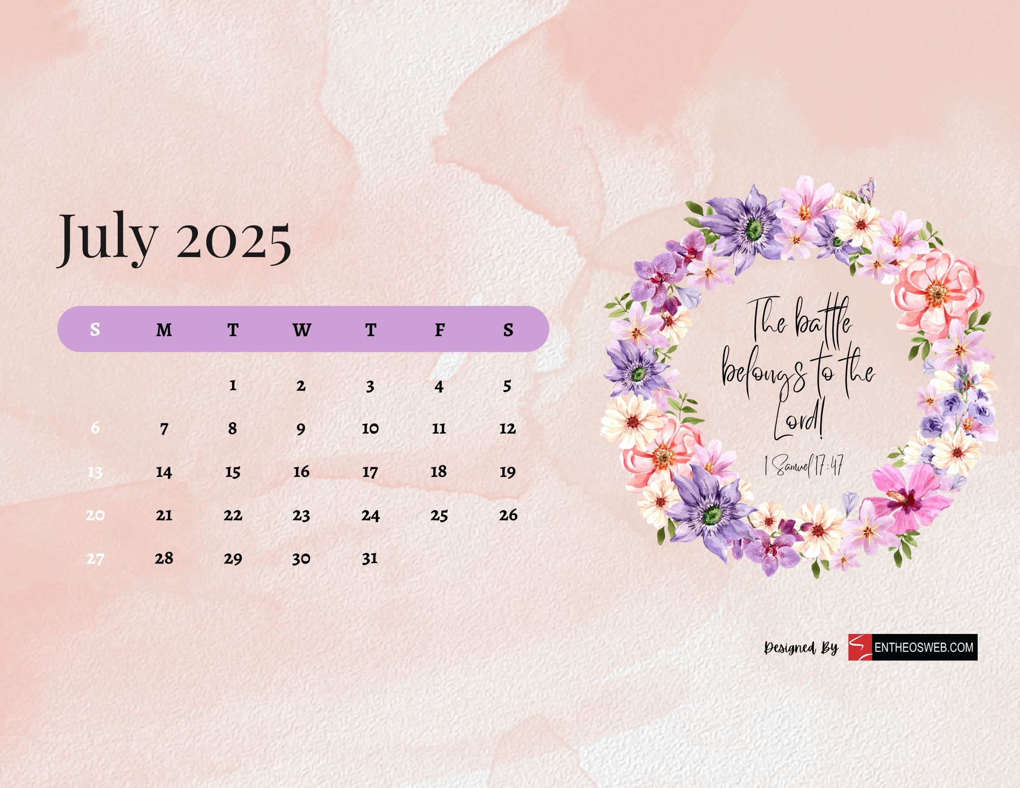 July Calendar Background 2025