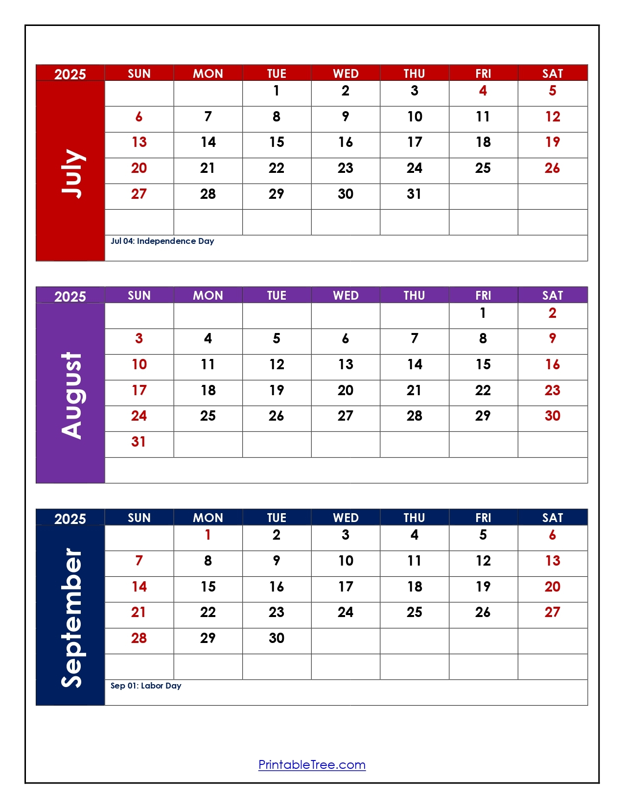 Calendar June July August September October 2025