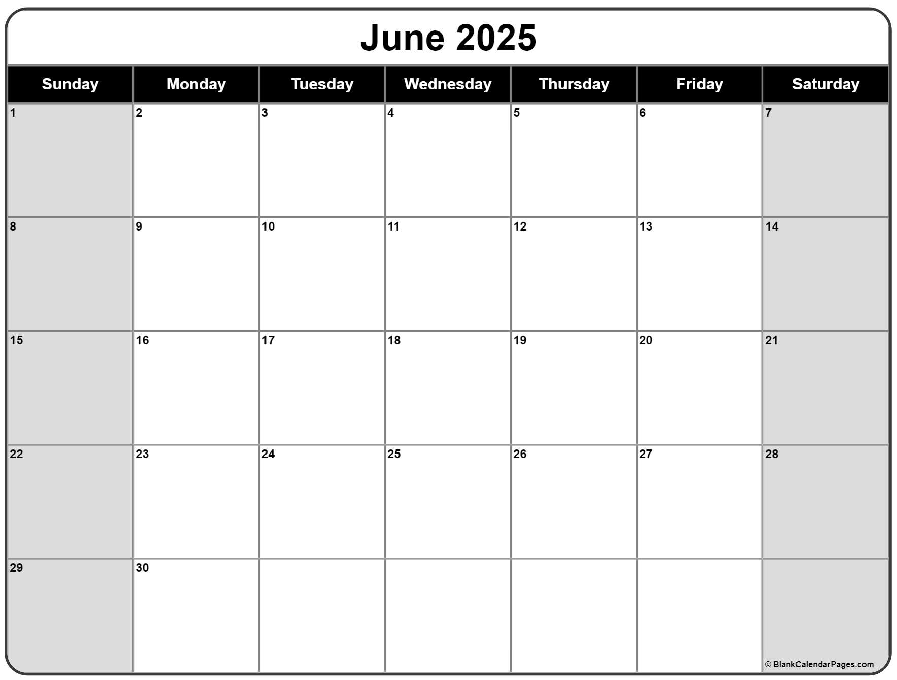 Calendar Of June And July 2025