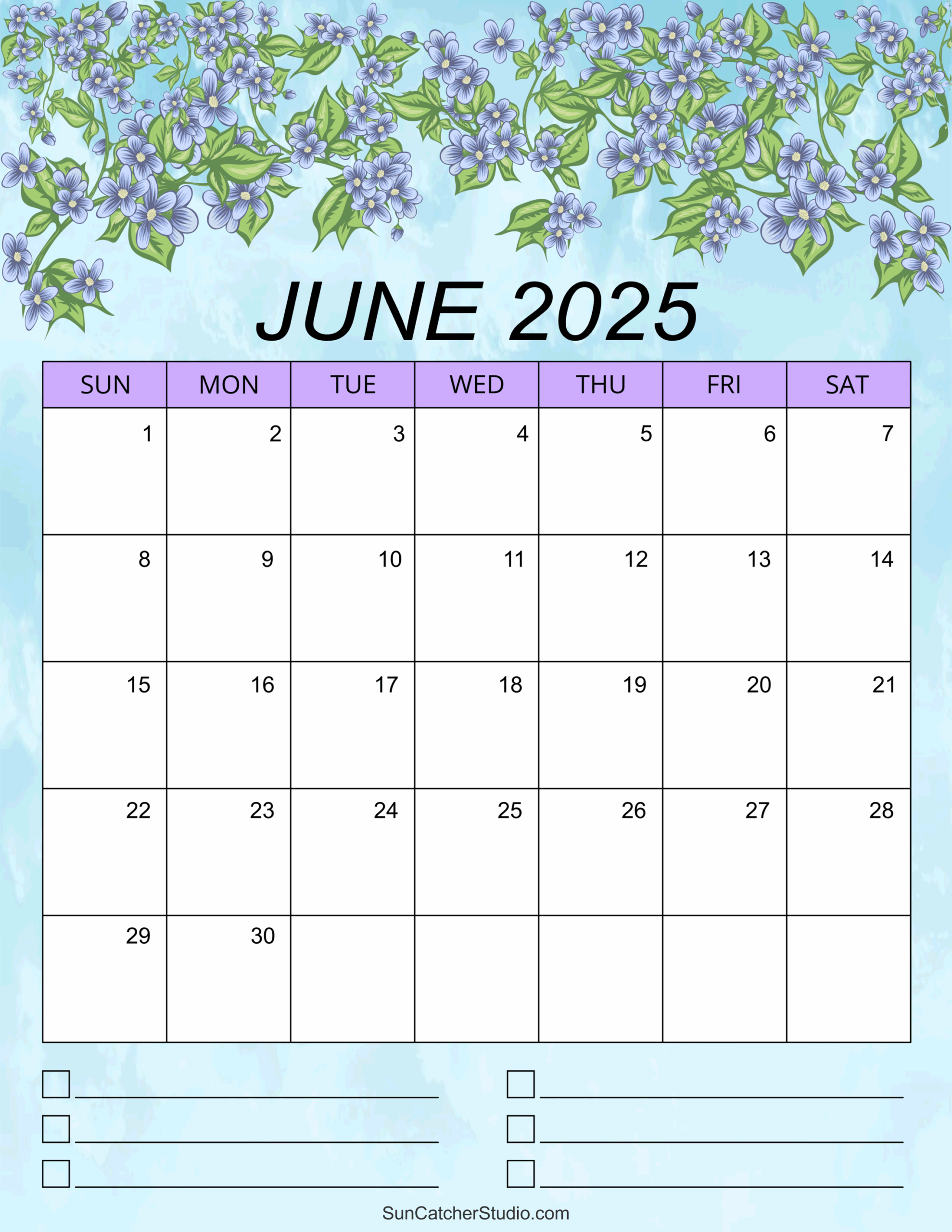 Editable June Calendar 2025