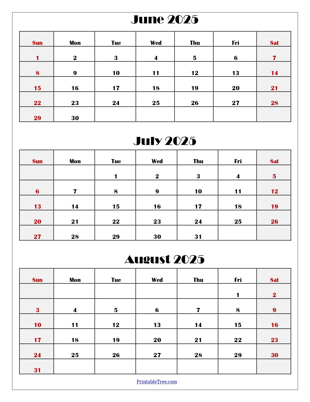 June July August September 2025 Calendar
