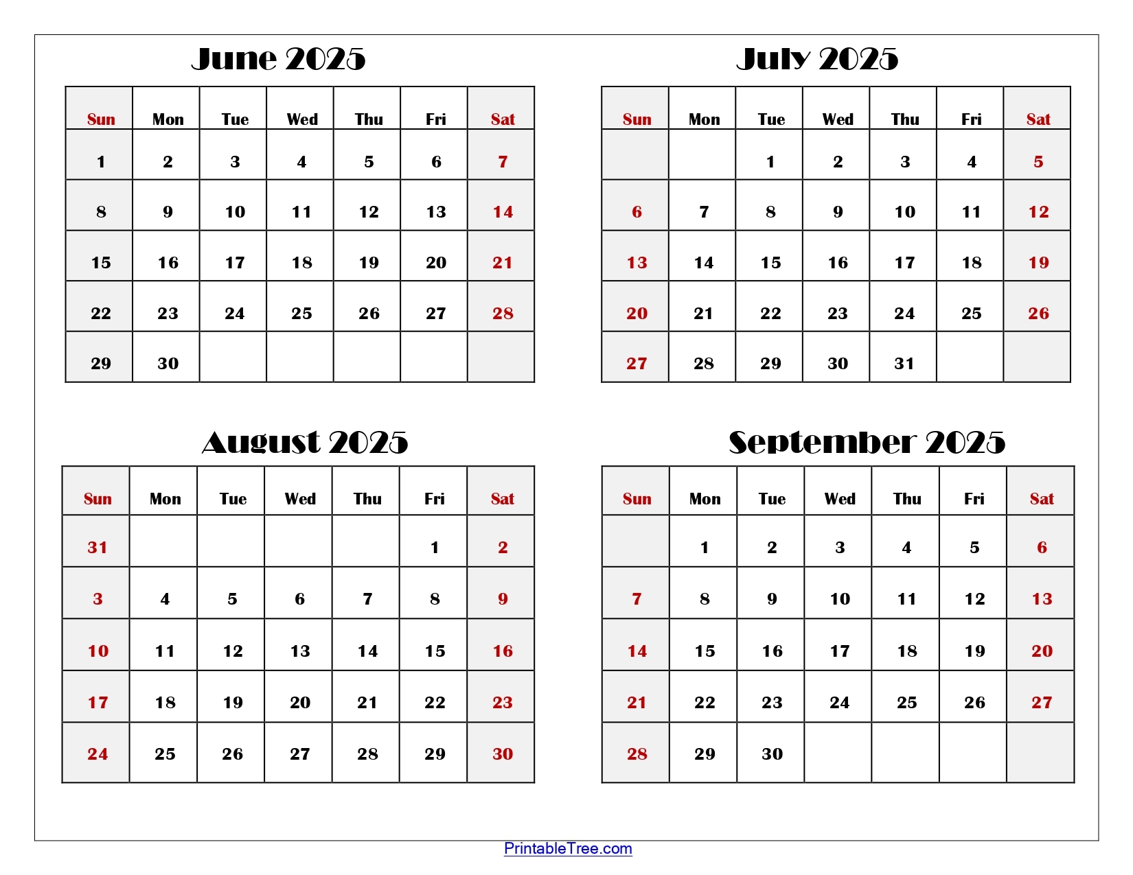 July To September 2025 Calendar