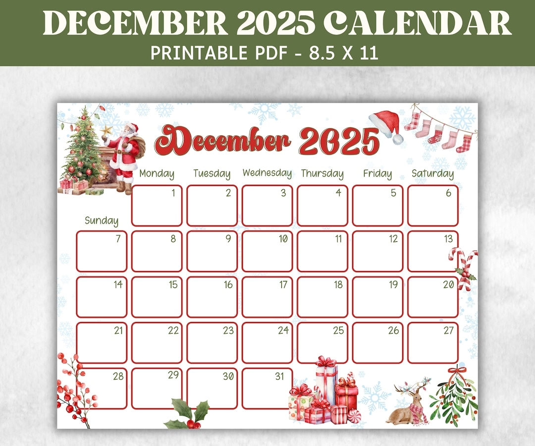 December Calendar 2025 Pdf