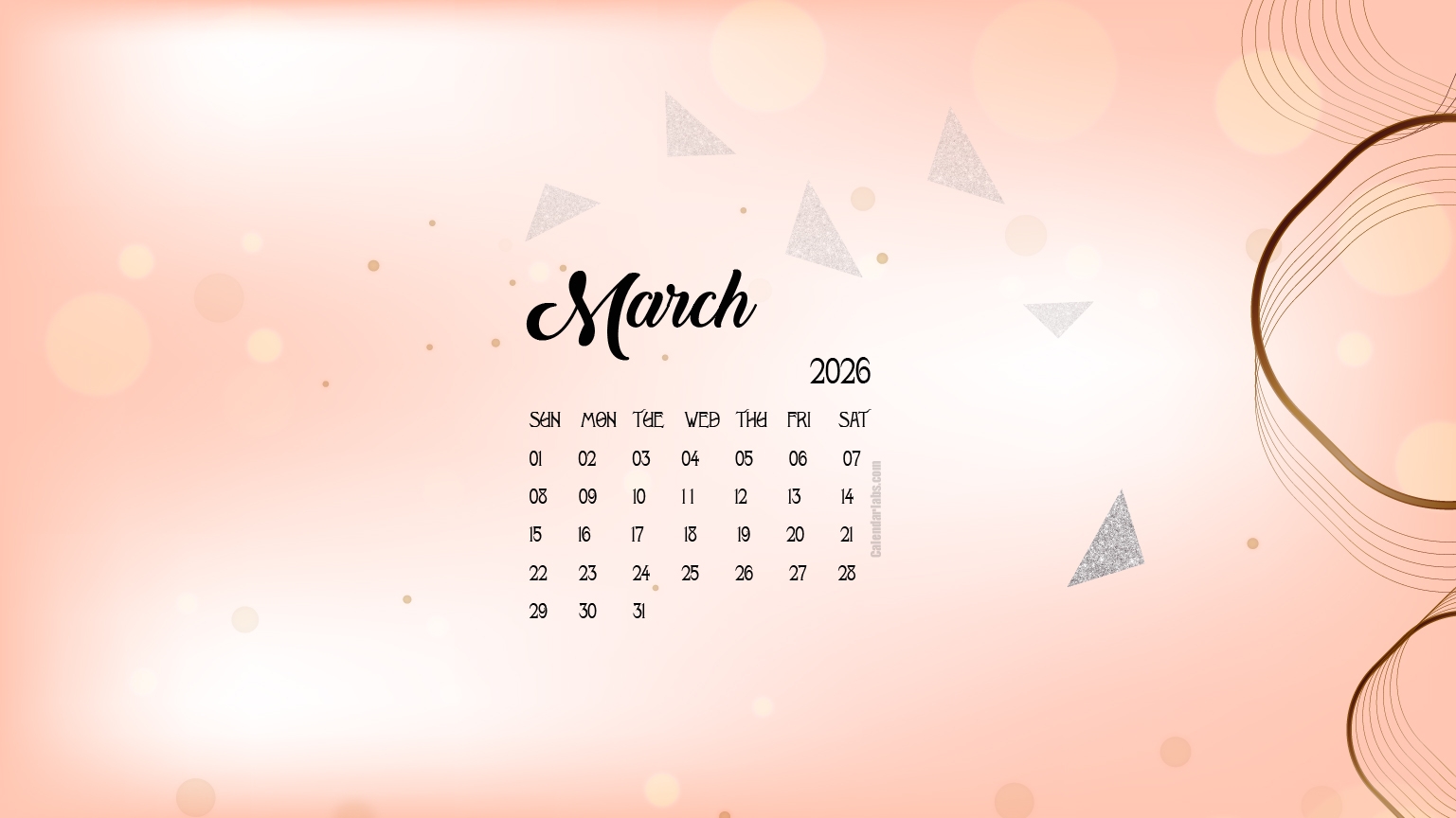 March 2026 Desktop Wallpaper Calendar CalendarLabs