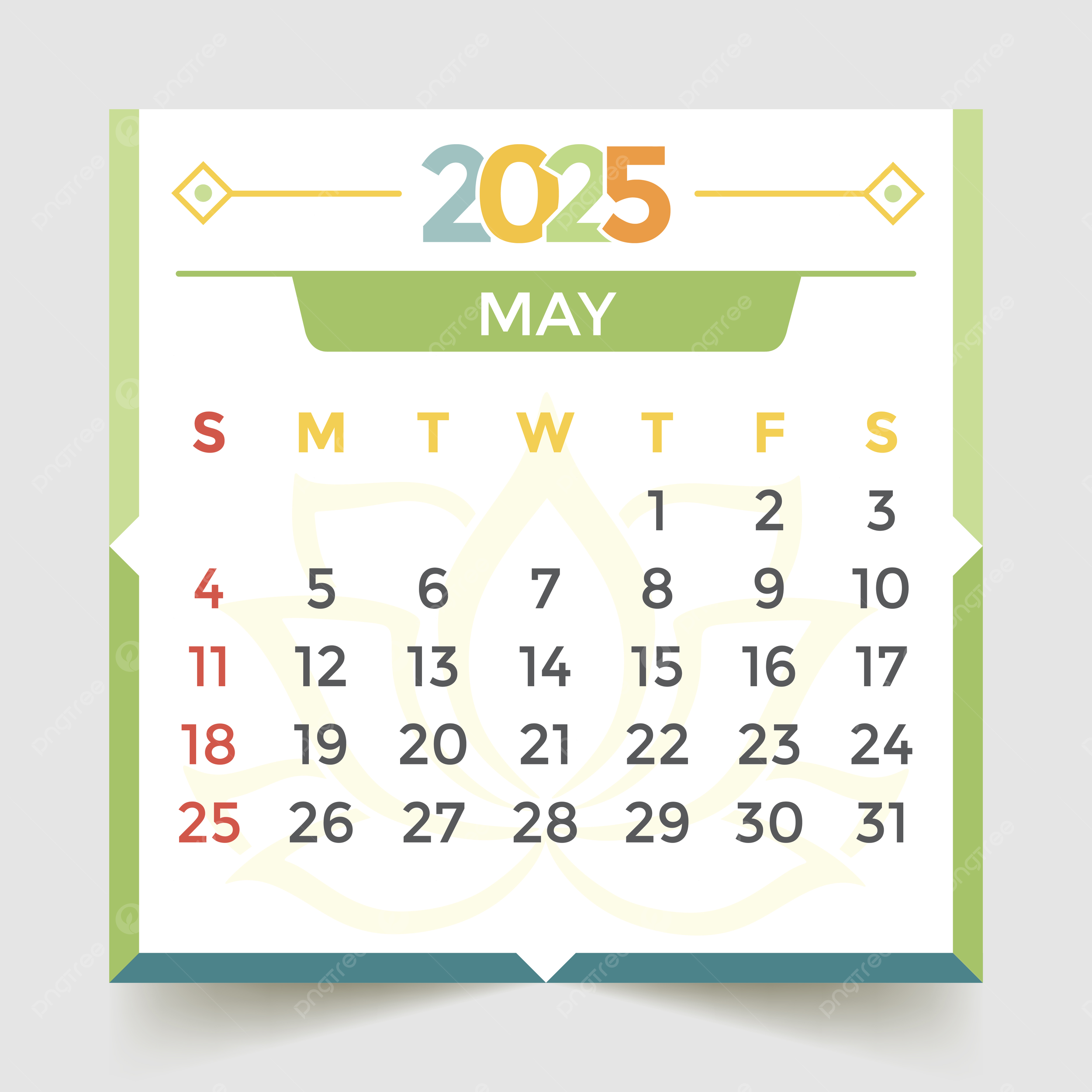 May 2025 Green Calendar