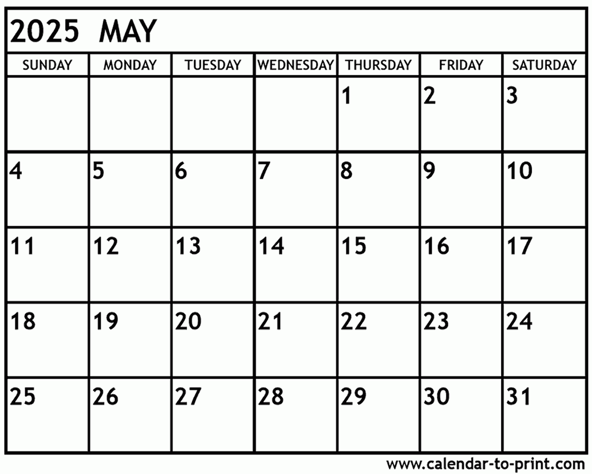May June July August Calendar 2025