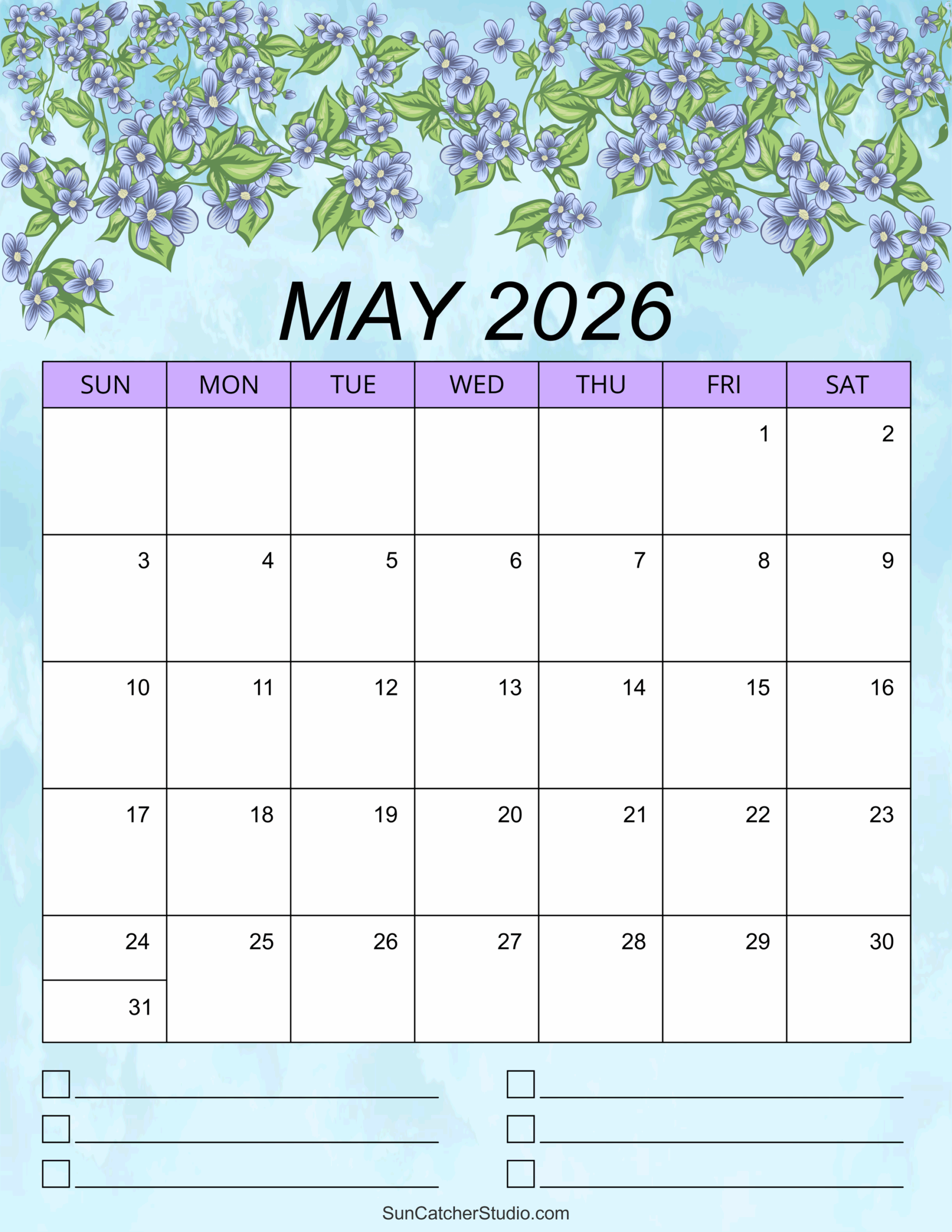 May 2026 Calendar With Holidays Printable