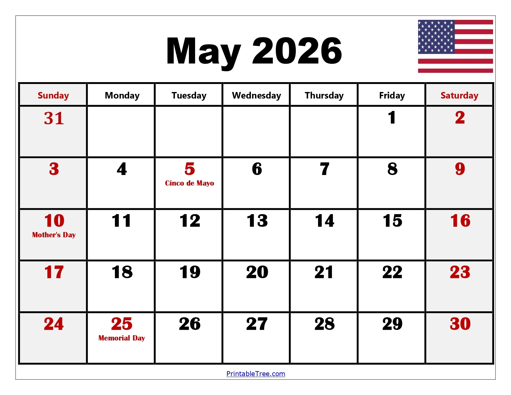 Printable May June 2026 Calendar
