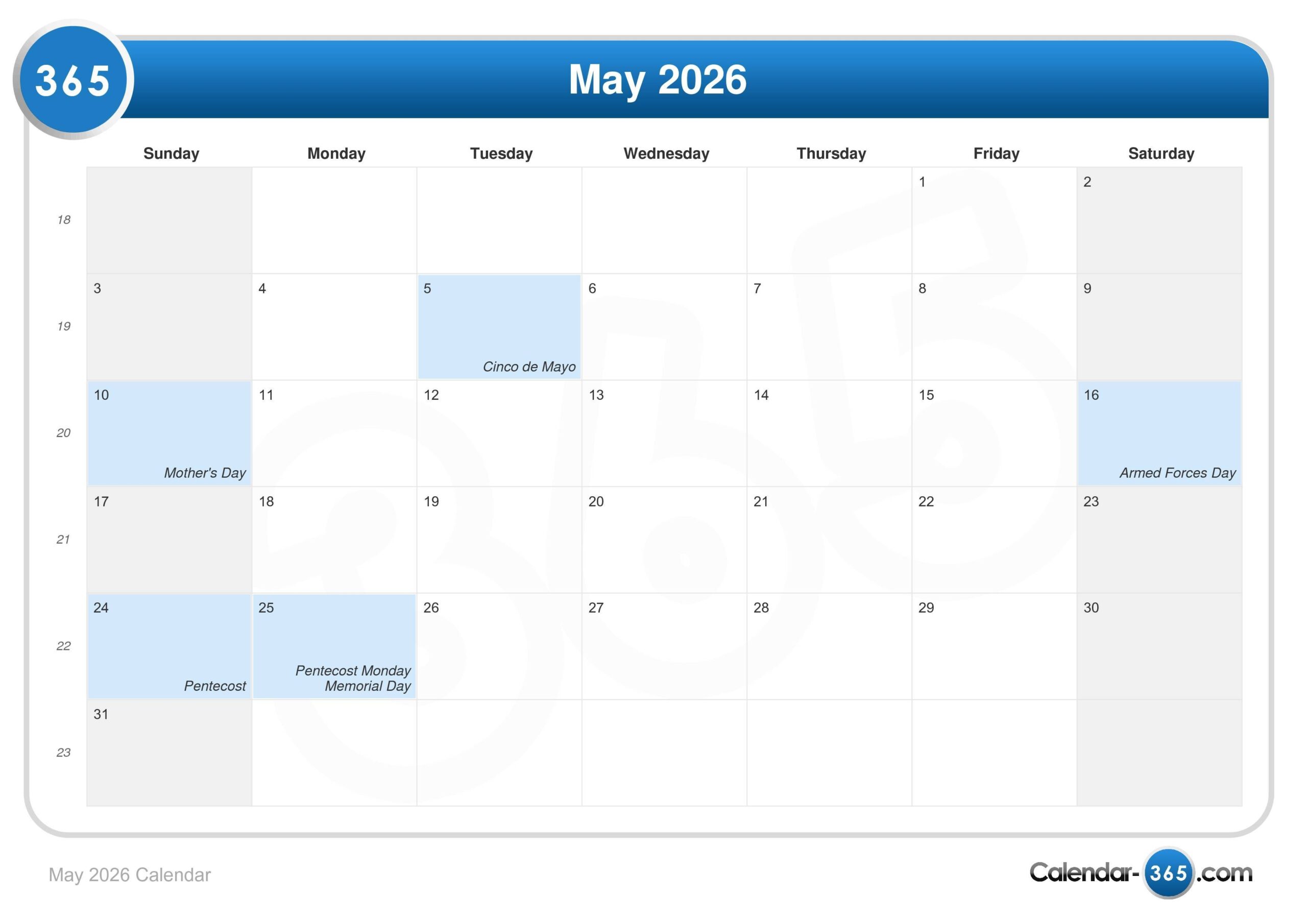Show Me May 2026 Calendar